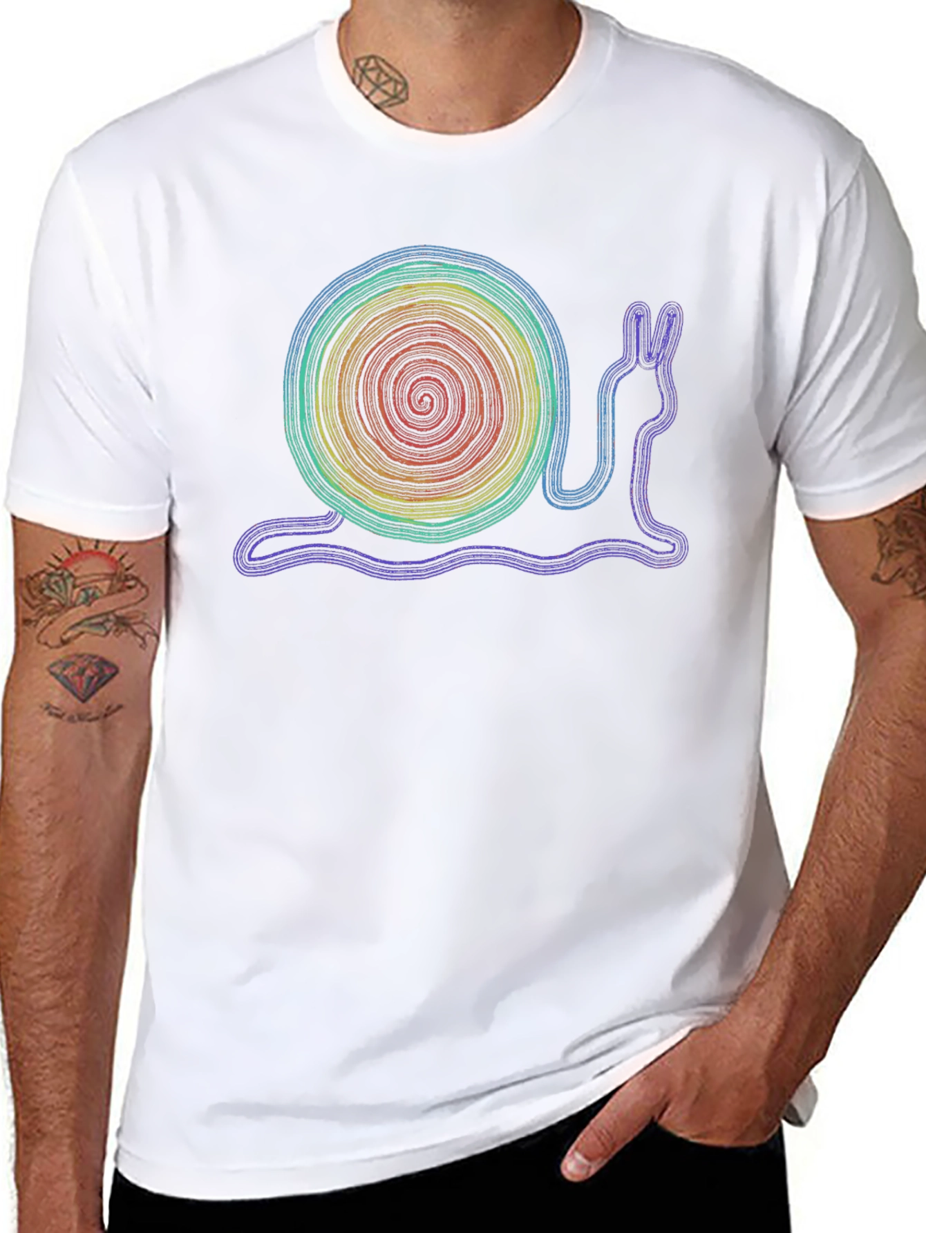Rainbow Snail Graphic T-Shirt - Unique Design