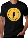Cat Musician Black T-Shirt