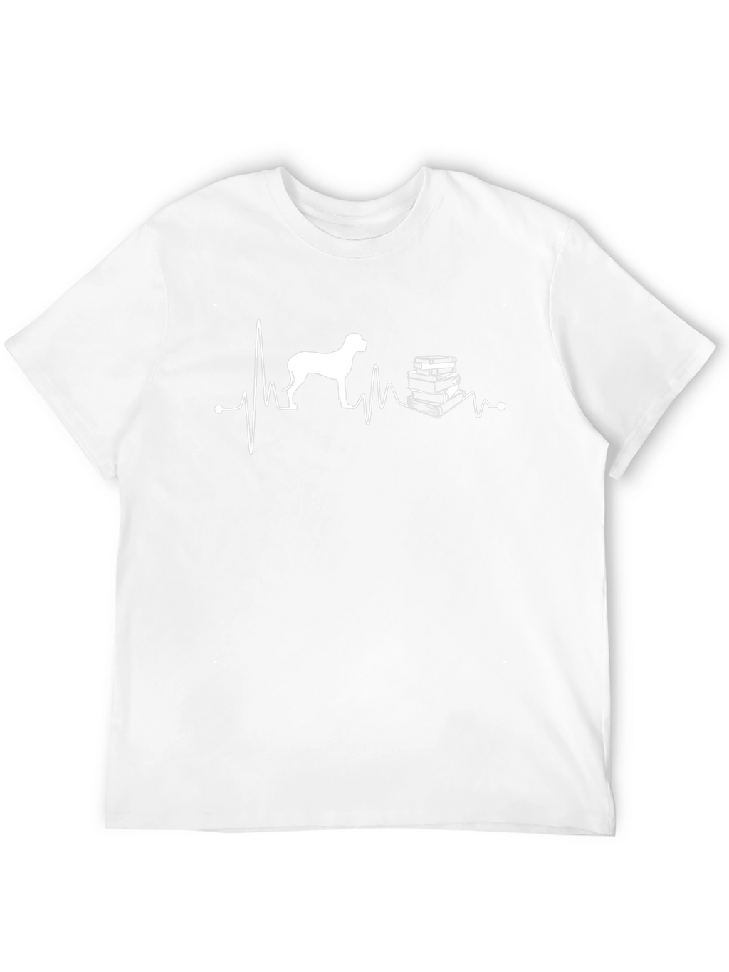 Dog and Books Heartbeat T-Shirt