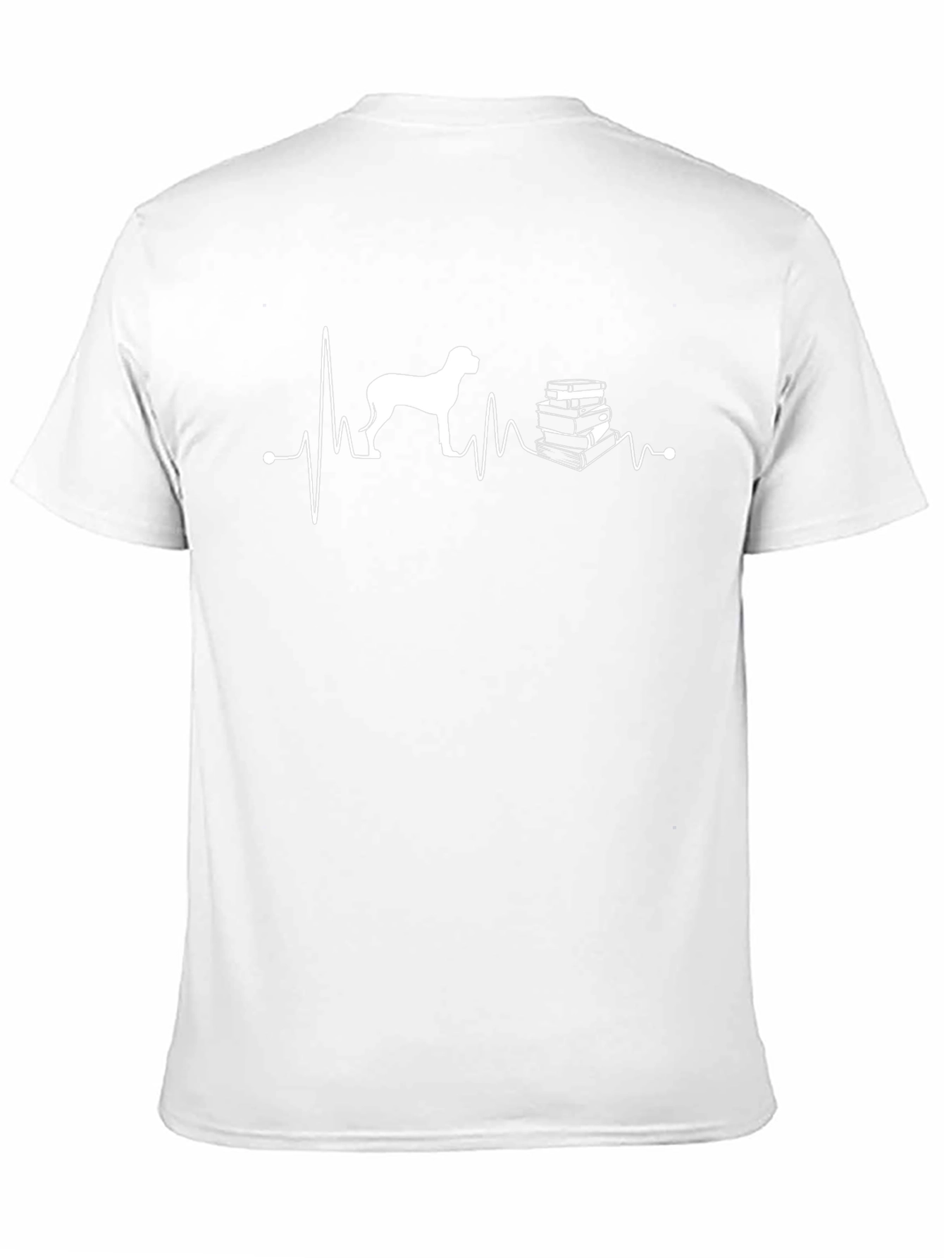 Dog and Books Heartbeat T-Shirt