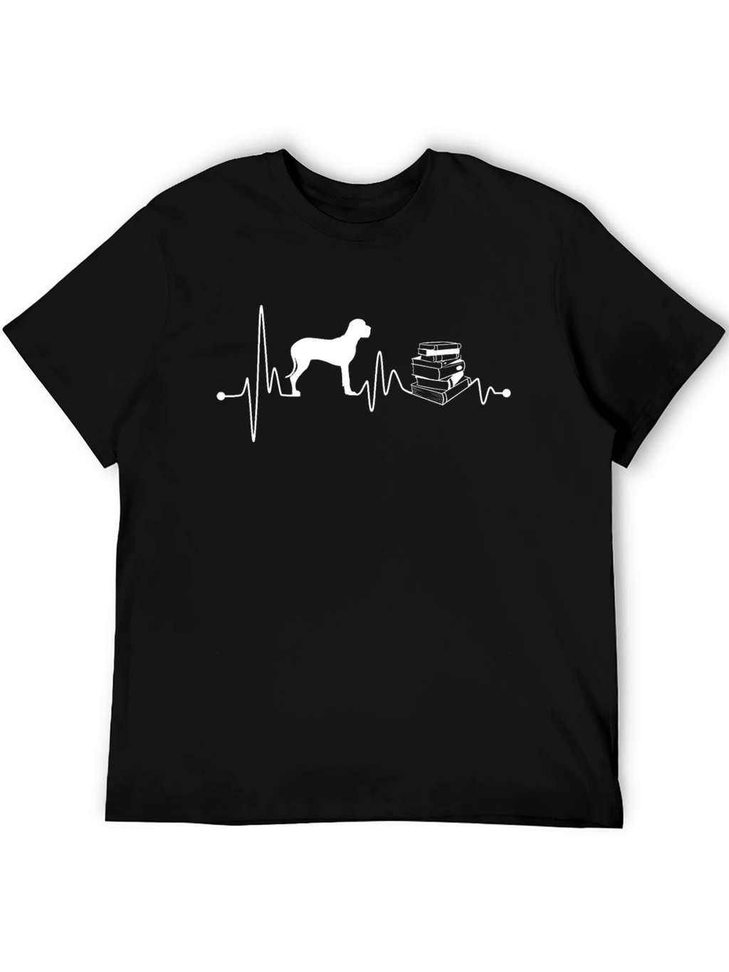 Dog and Books Heartbeat T-Shirt