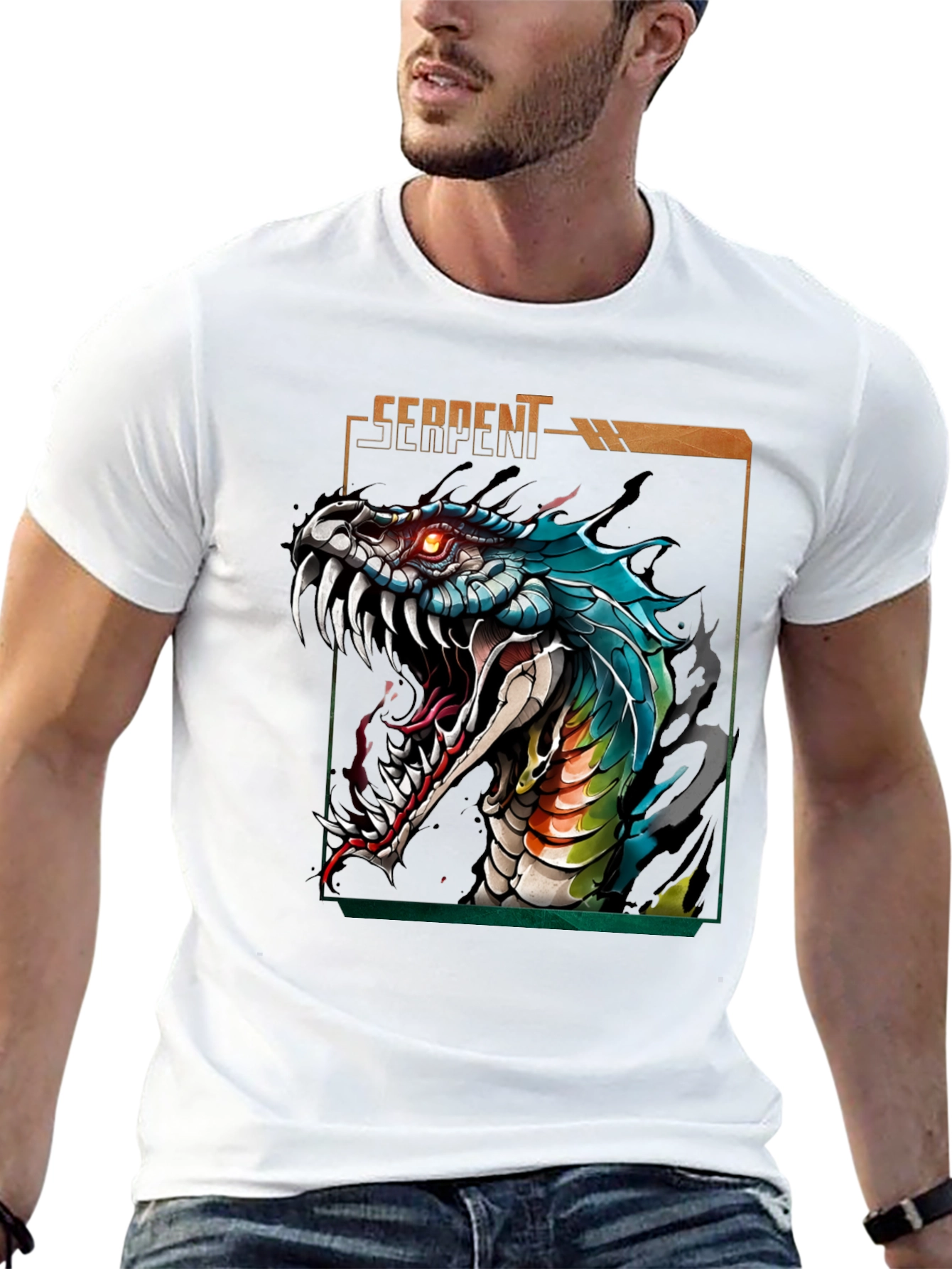 Serpent Graphic T-Shirt - Fierce Snake Design