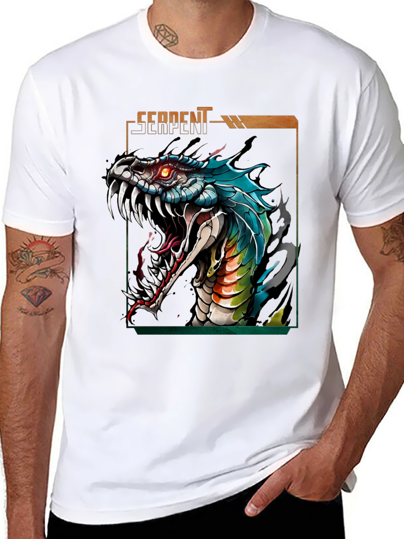 Serpent Graphic T-Shirt - Fierce Snake Design