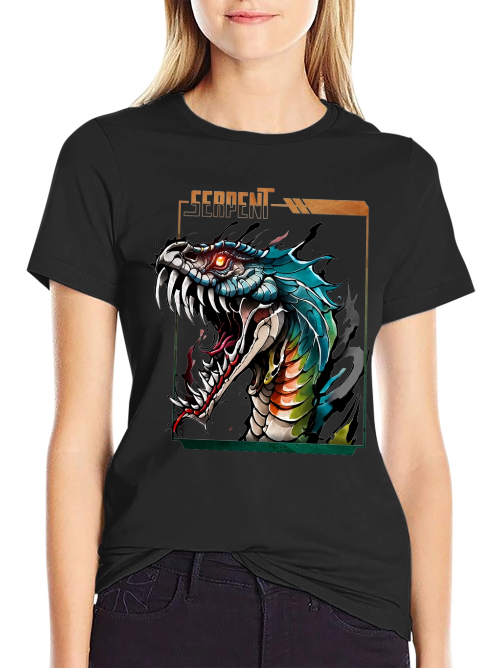 Serpent Graphic T-Shirt - Fierce Snake Design