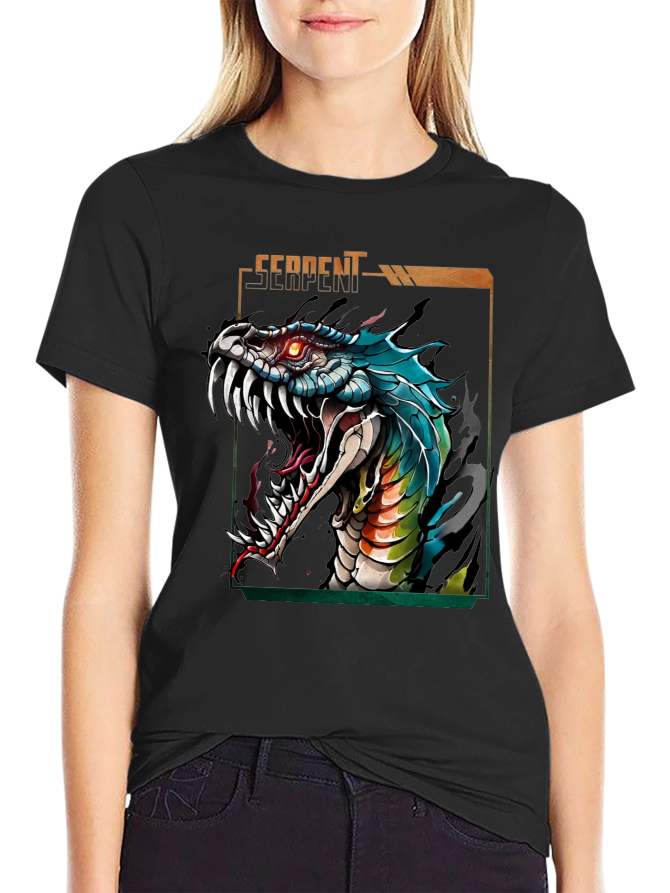 Serpent Graphic T-Shirt - Fierce Snake Design