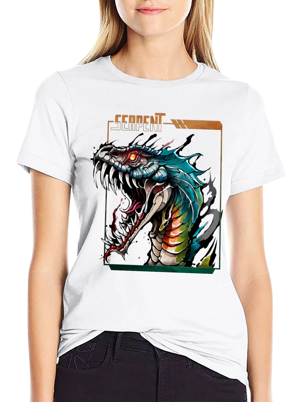 Serpent Graphic T-Shirt - Fierce Snake Design