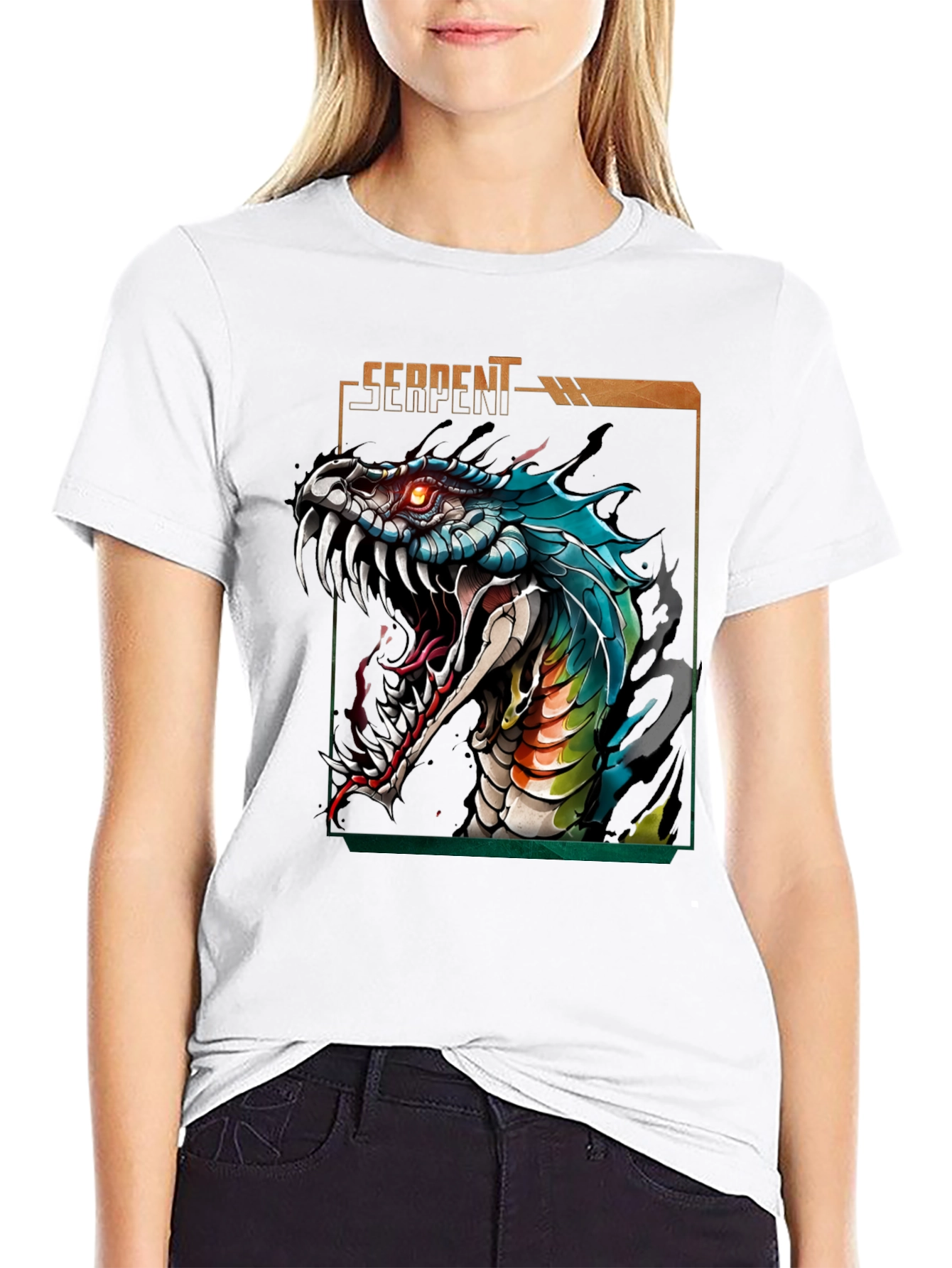 Serpent Graphic T-Shirt - Fierce Snake Design