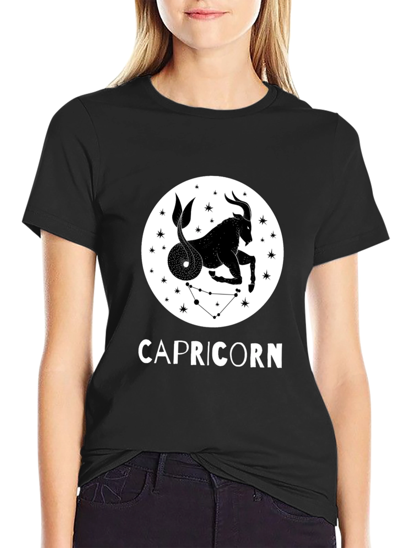 Capricorn Zodiac Sign Black T-Shirt