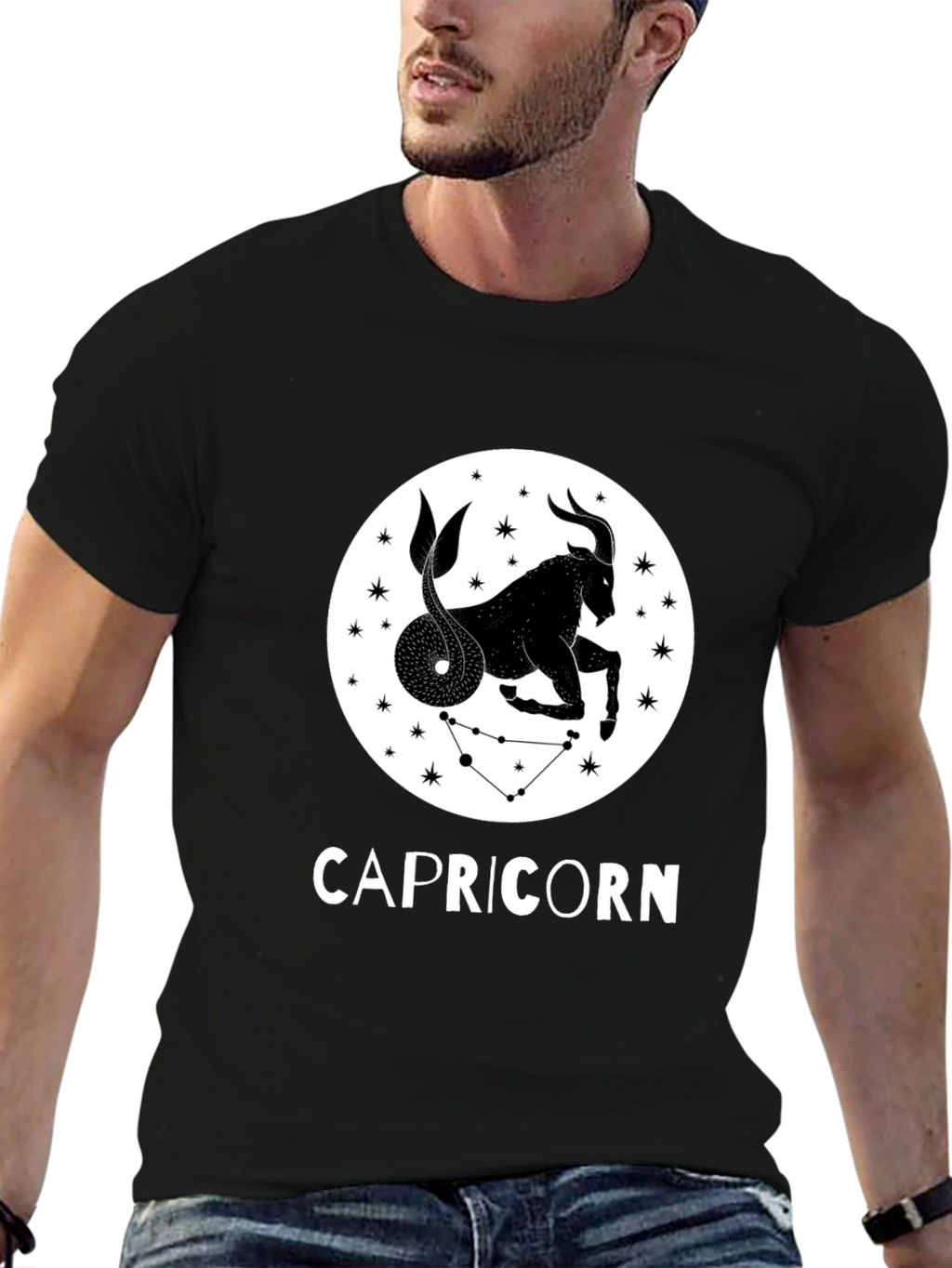 Capricorn Zodiac Sign Black T-Shirt
