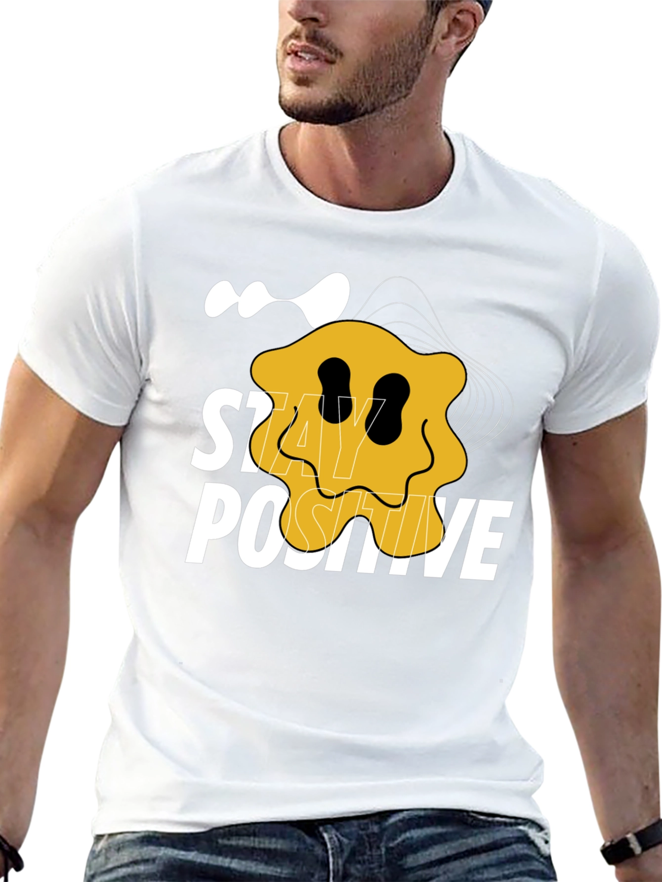Stay Positive Graphic Tee - Black