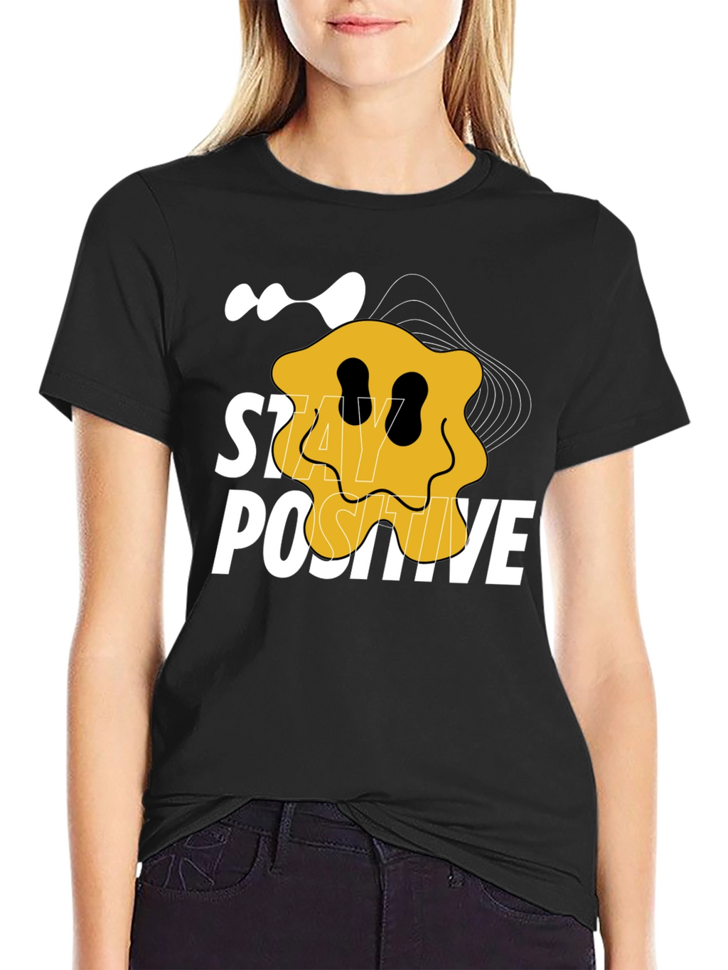 Stay Positive Graphic Tee - Black