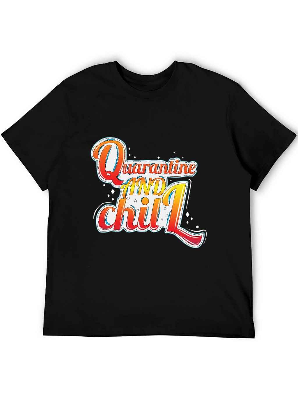 Quarantine and Chill Graphic Tee - Black Cotton Blend