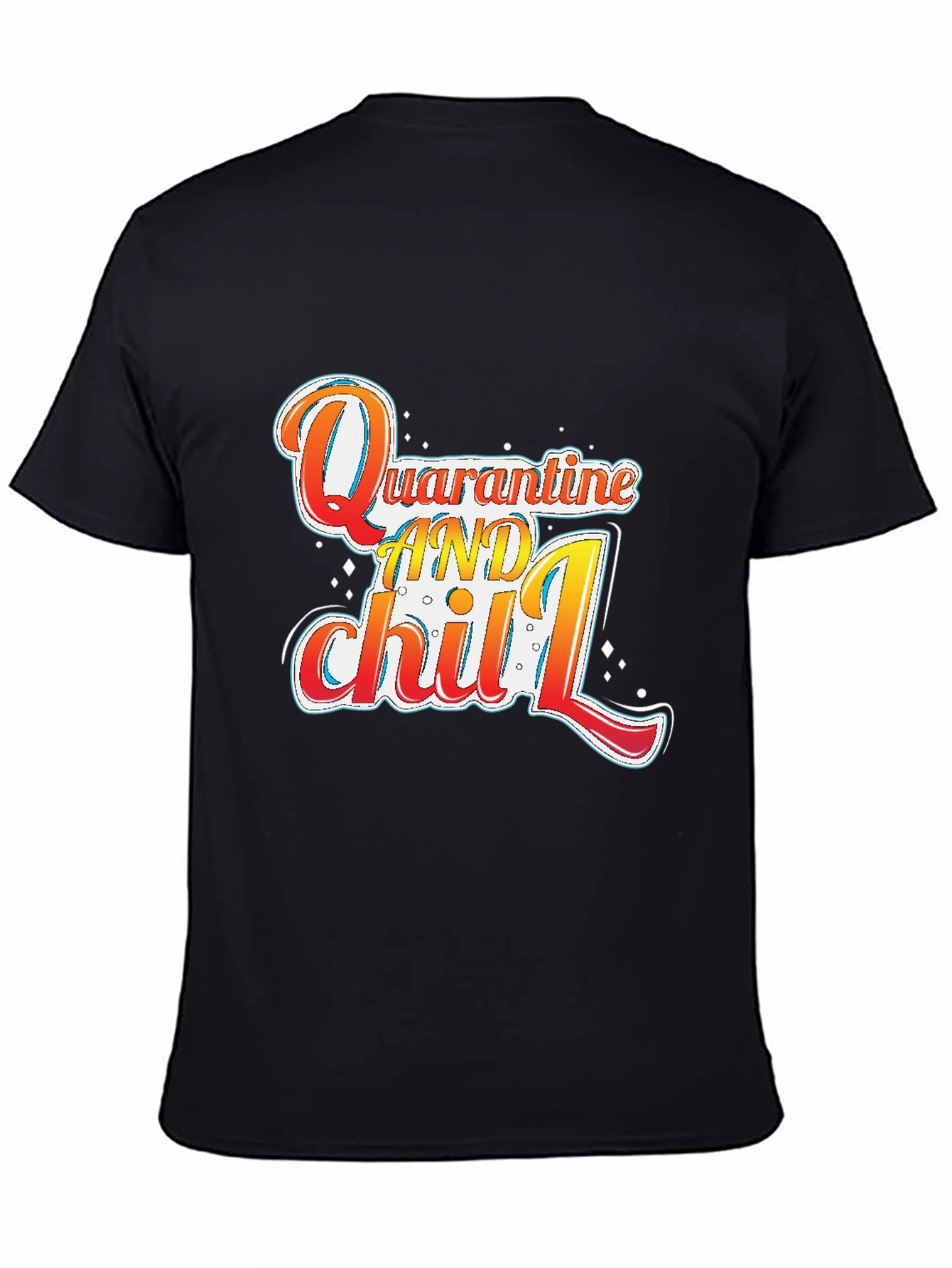 Quarantine and Chill Graphic Tee - Black Cotton Blend