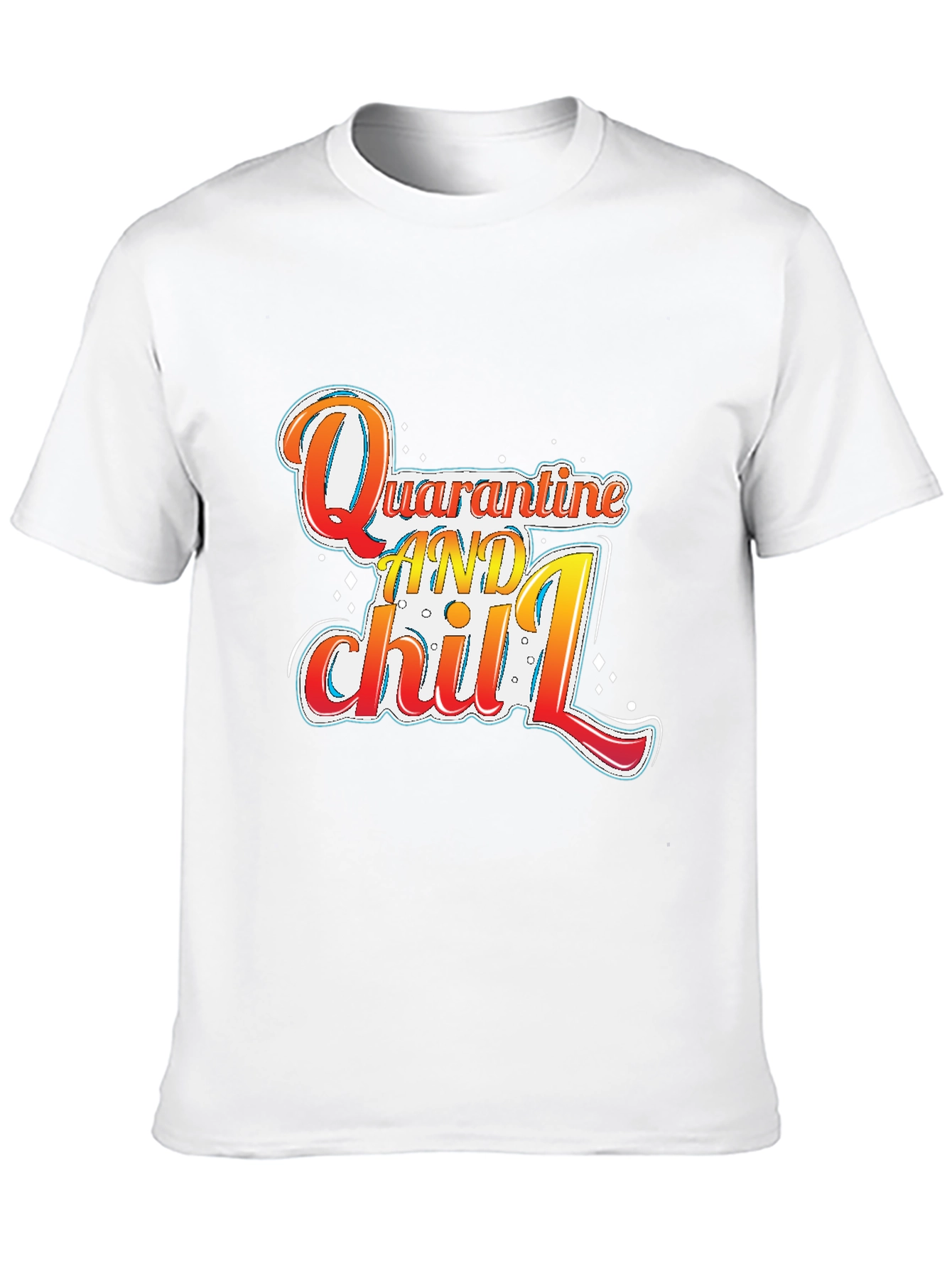 Quarantine and Chill Graphic Tee - Black Cotton Blend