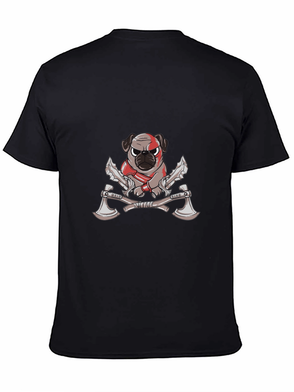 Warrior Pug Black Graphic Tee
