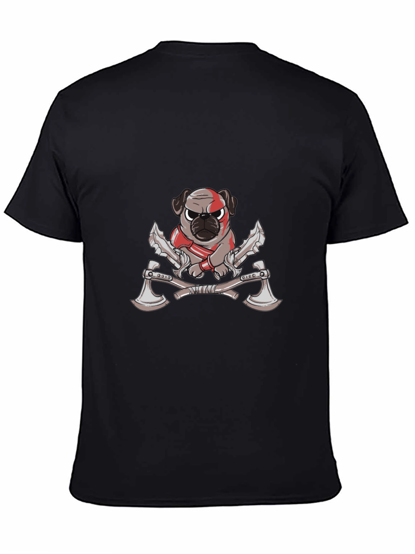Warrior Pug Black Graphic Tee