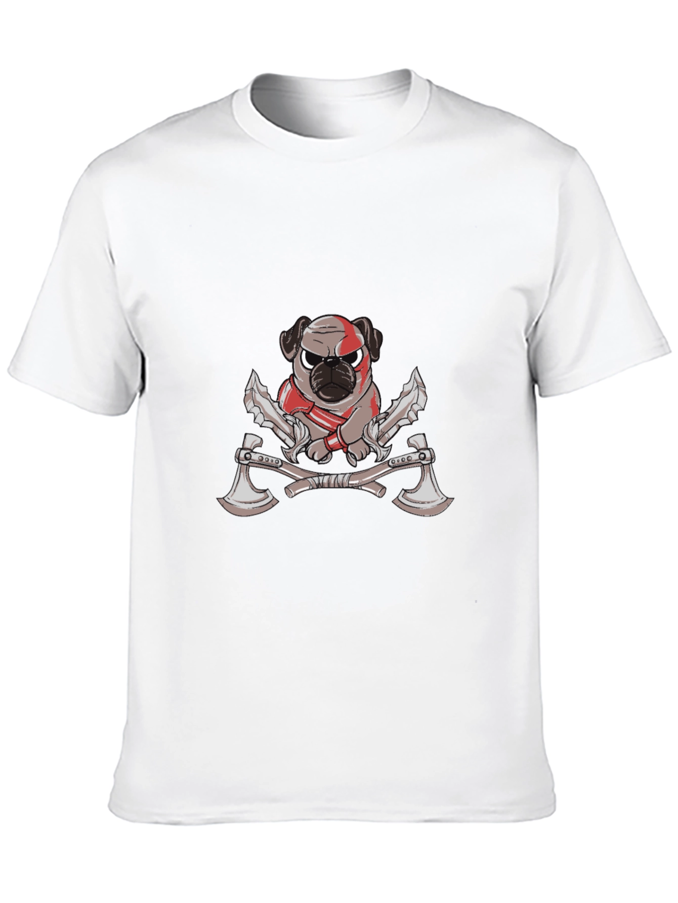 Warrior Pug Black Graphic Tee