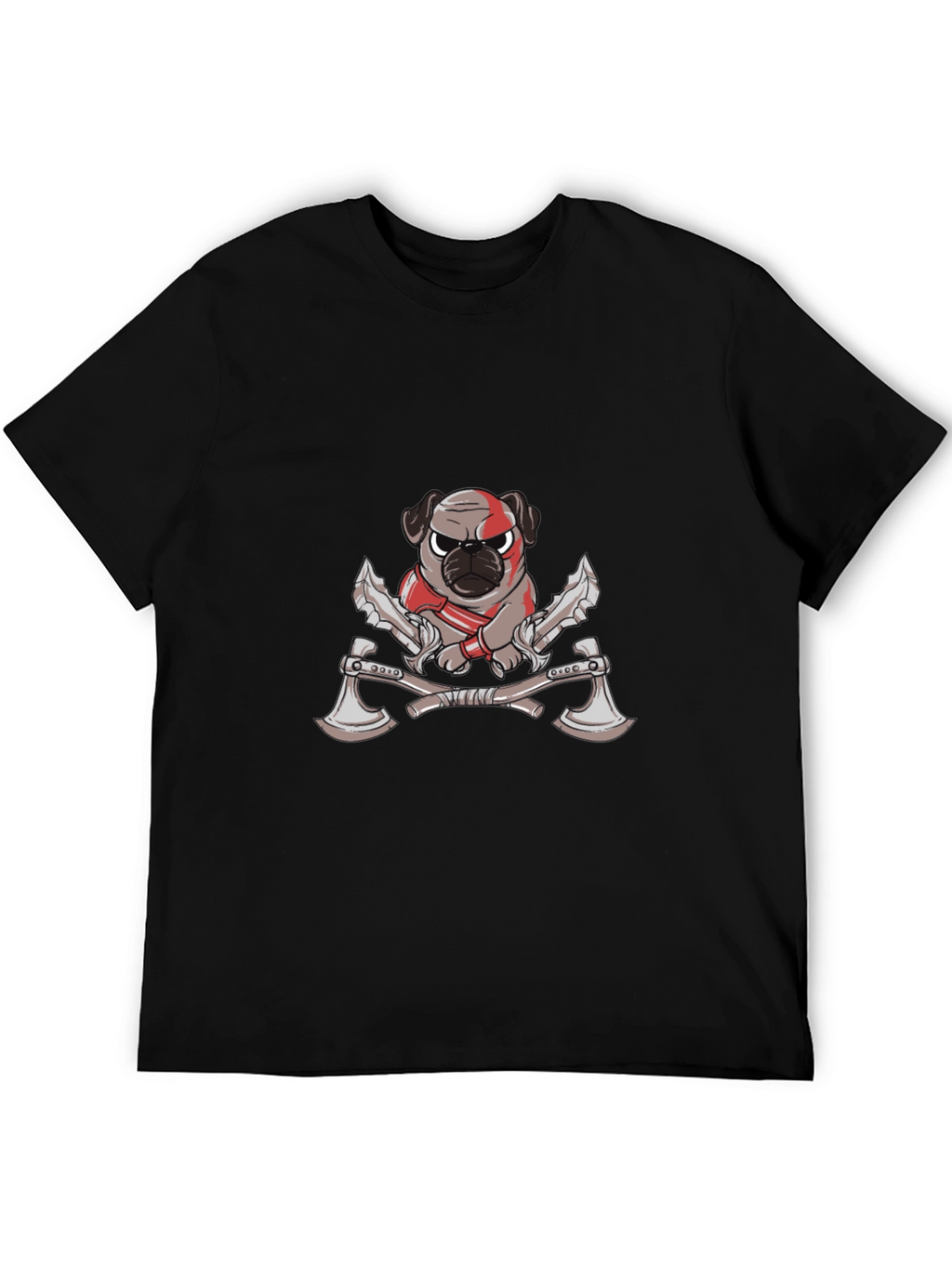 Warrior Pug Black Graphic Tee