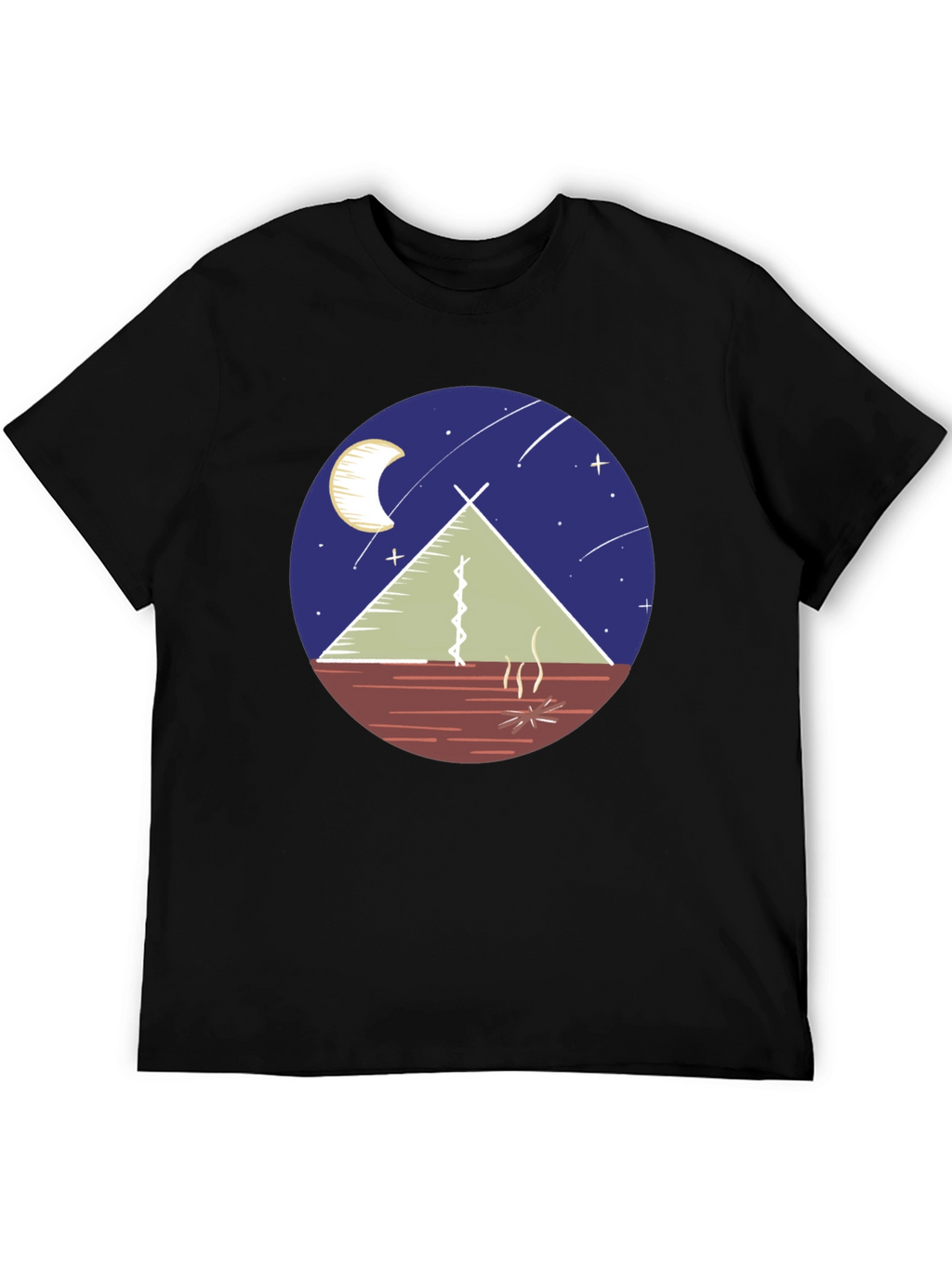 Camping Tee: Moonlit Tent Scene