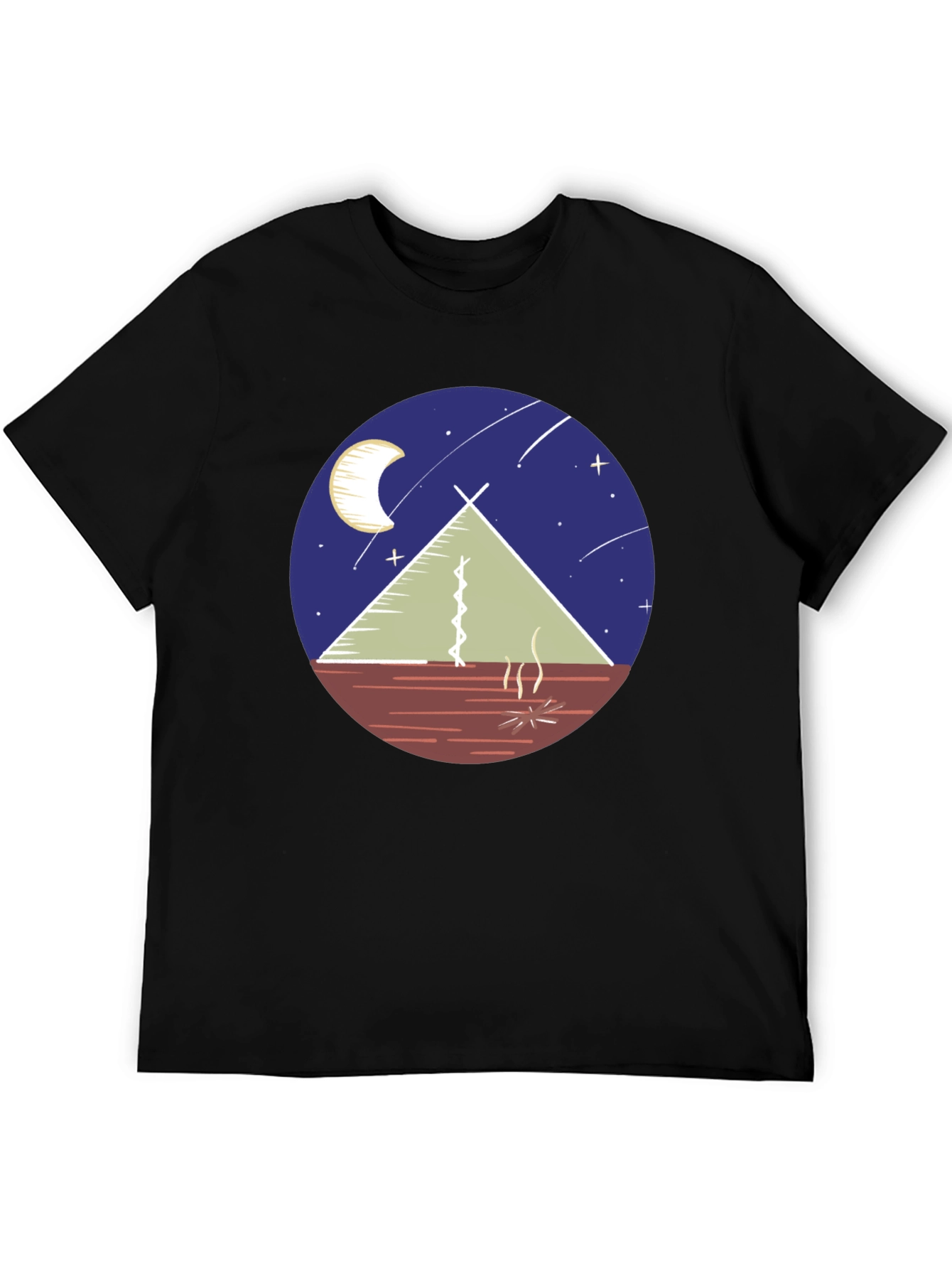 Camping Tee: Moonlit Tent Scene