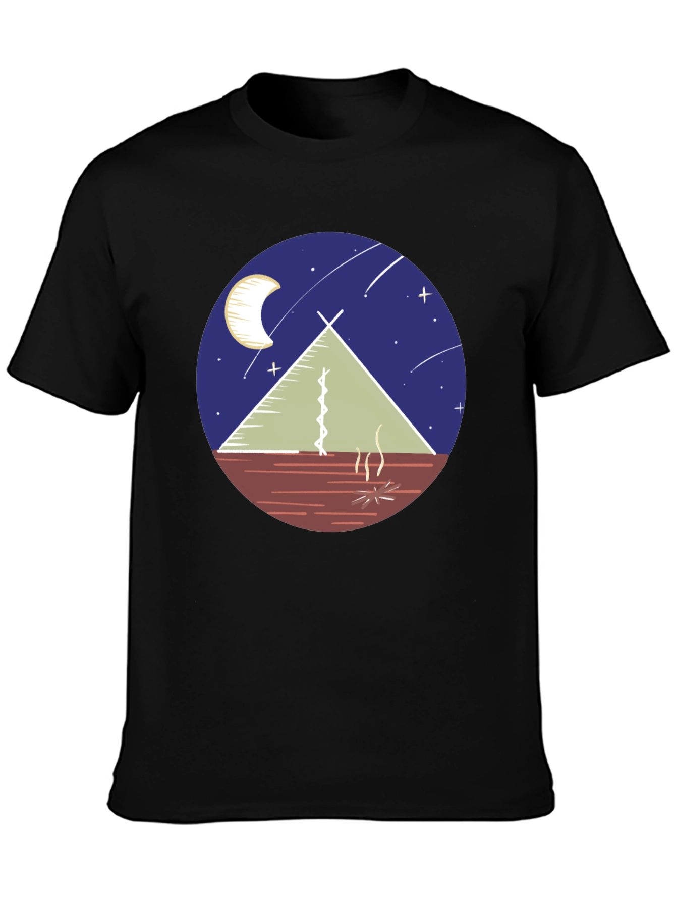 Camping Tee: Moonlit Tent Scene