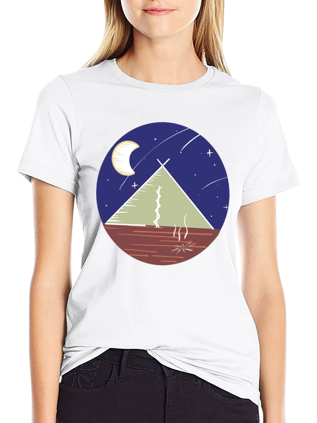 Camping Tee: Moonlit Tent Scene