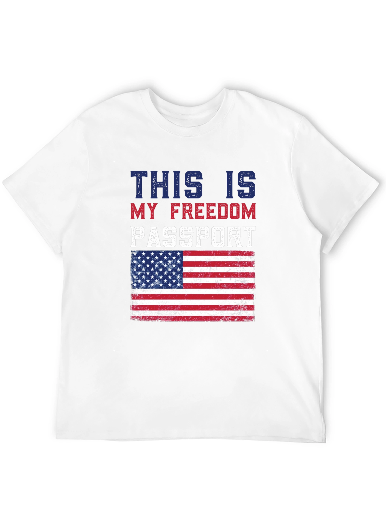 Freedom Passport USA Flag Graphic T-Shirt