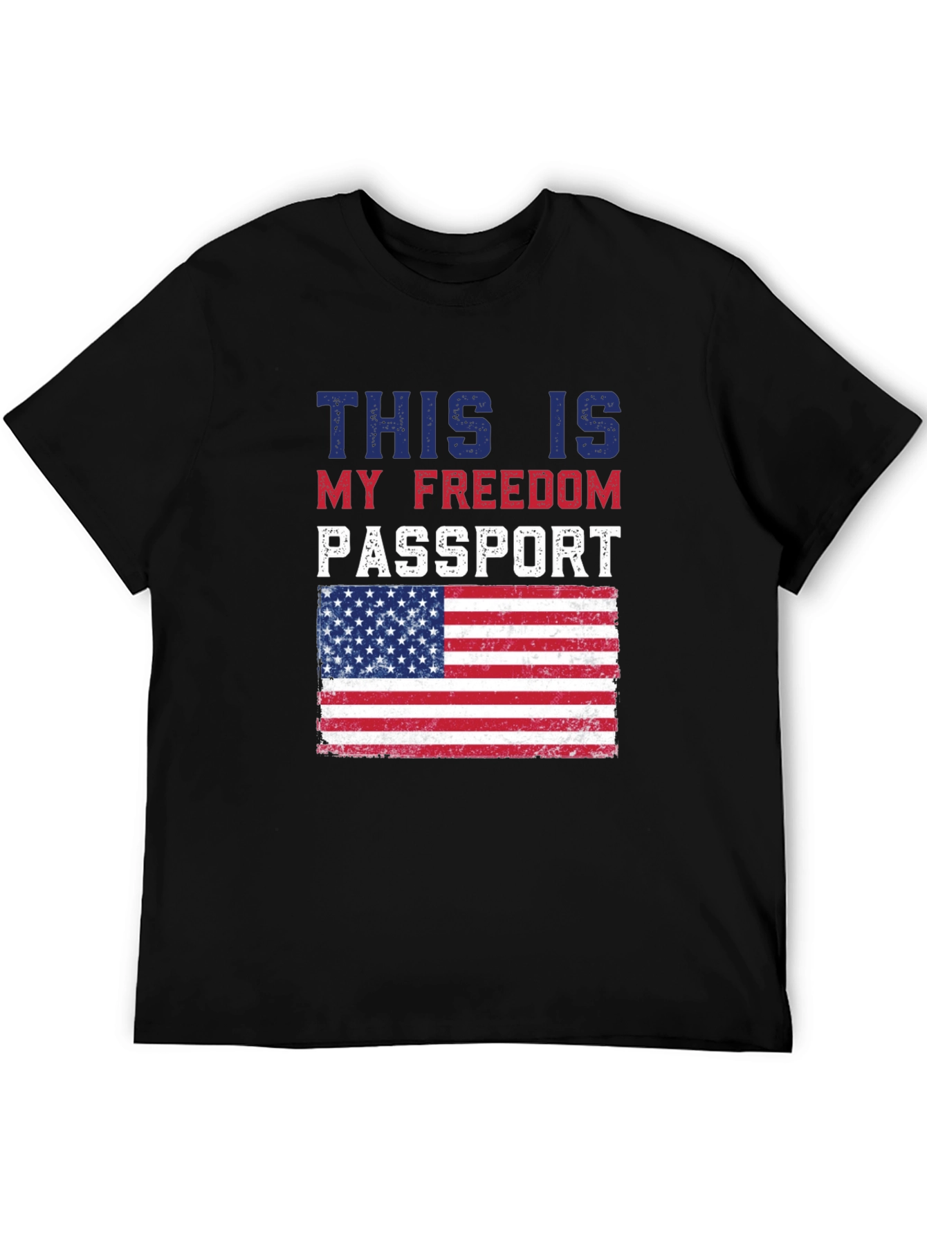 Freedom Passport USA Flag Graphic T-Shirt