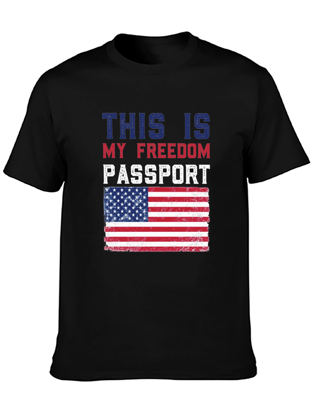 Freedom Passport USA Flag Graphic T-Shirt