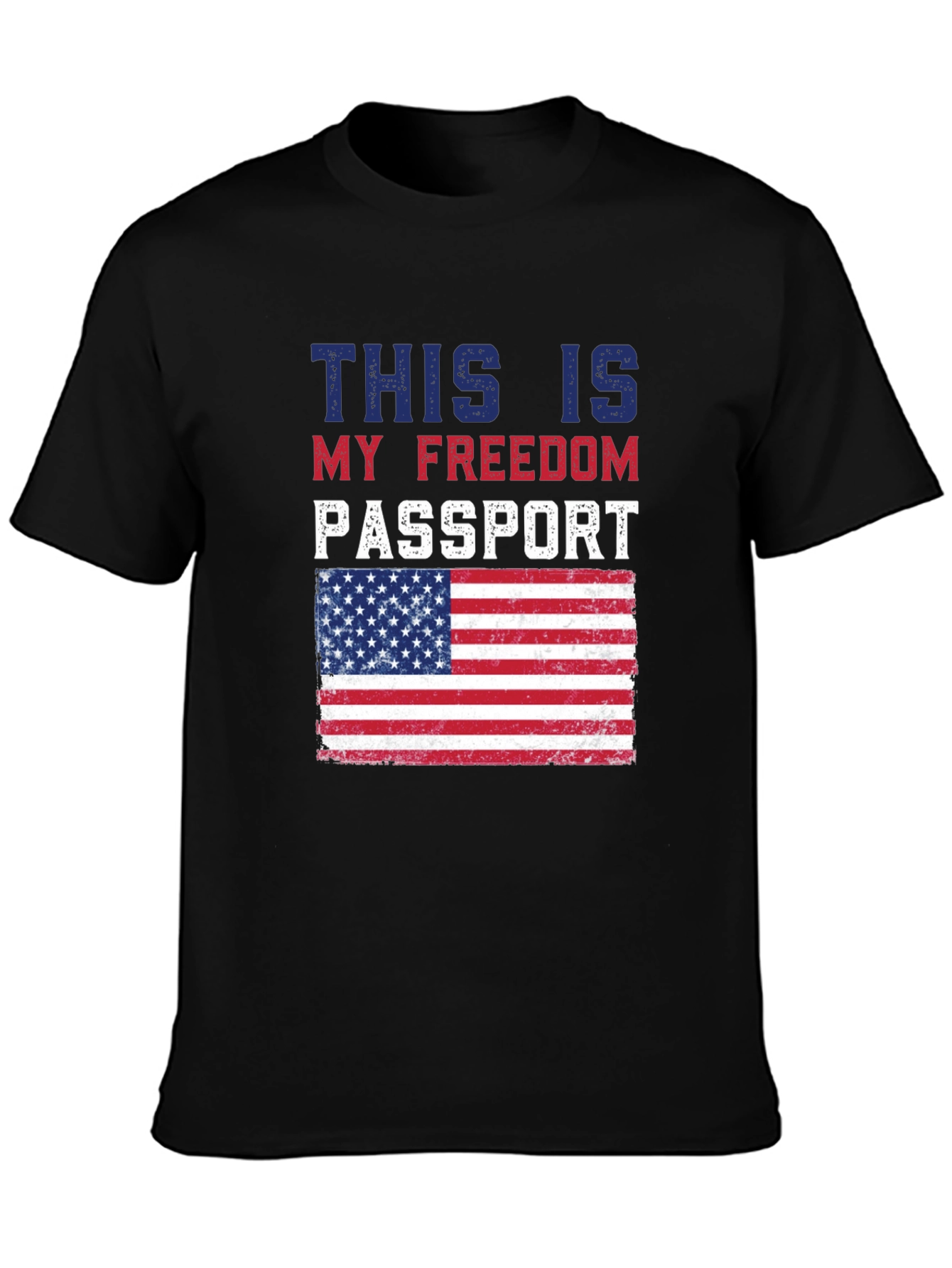 Freedom Passport USA Flag Graphic T-Shirt