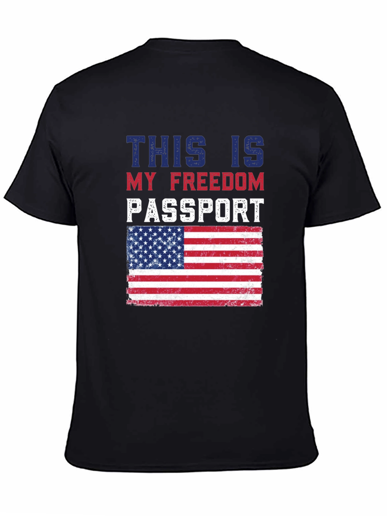 Freedom Passport USA Flag Graphic T-Shirt