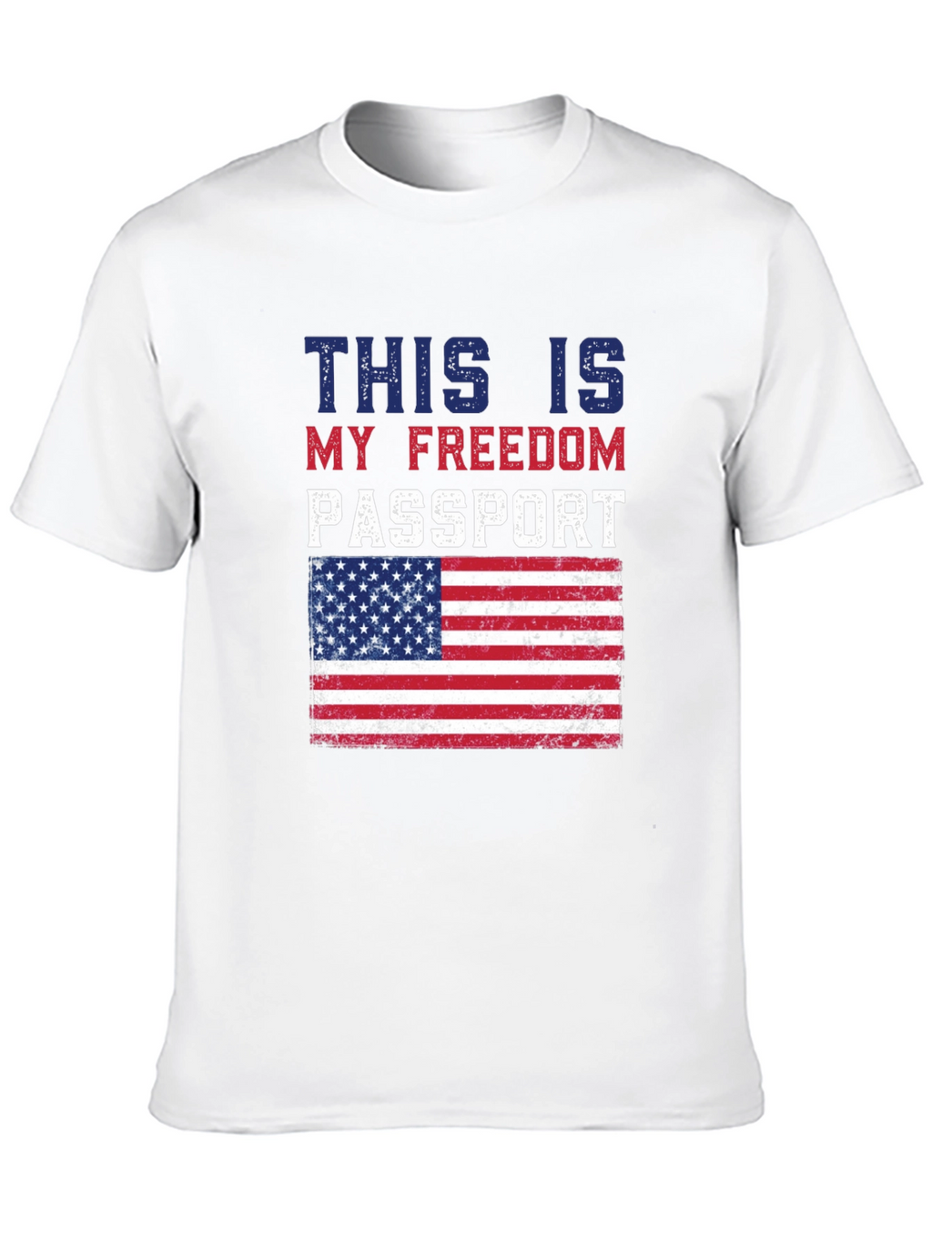 Freedom Passport USA Flag Graphic T-Shirt