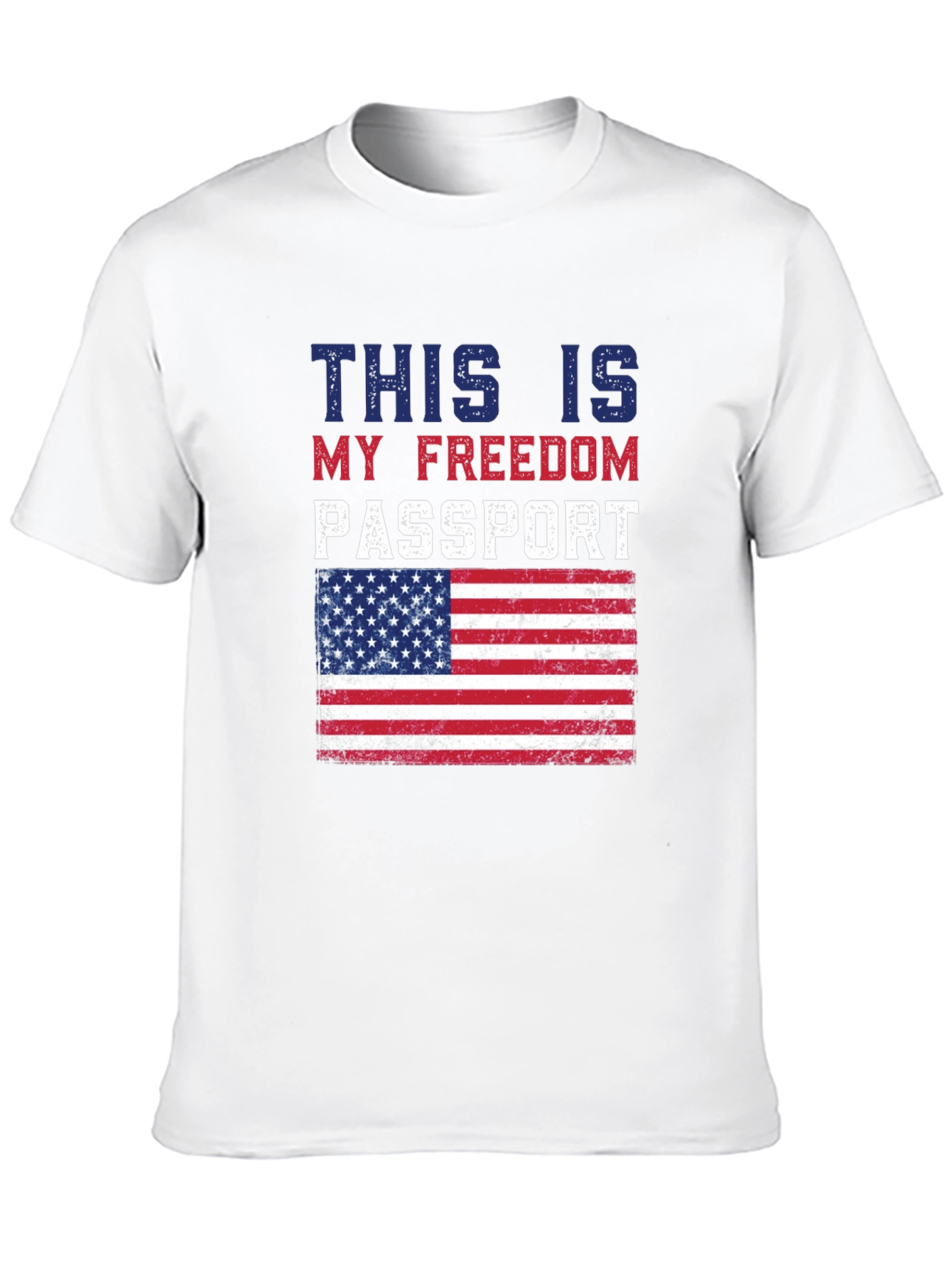 Freedom Passport USA Flag Graphic T-Shirt