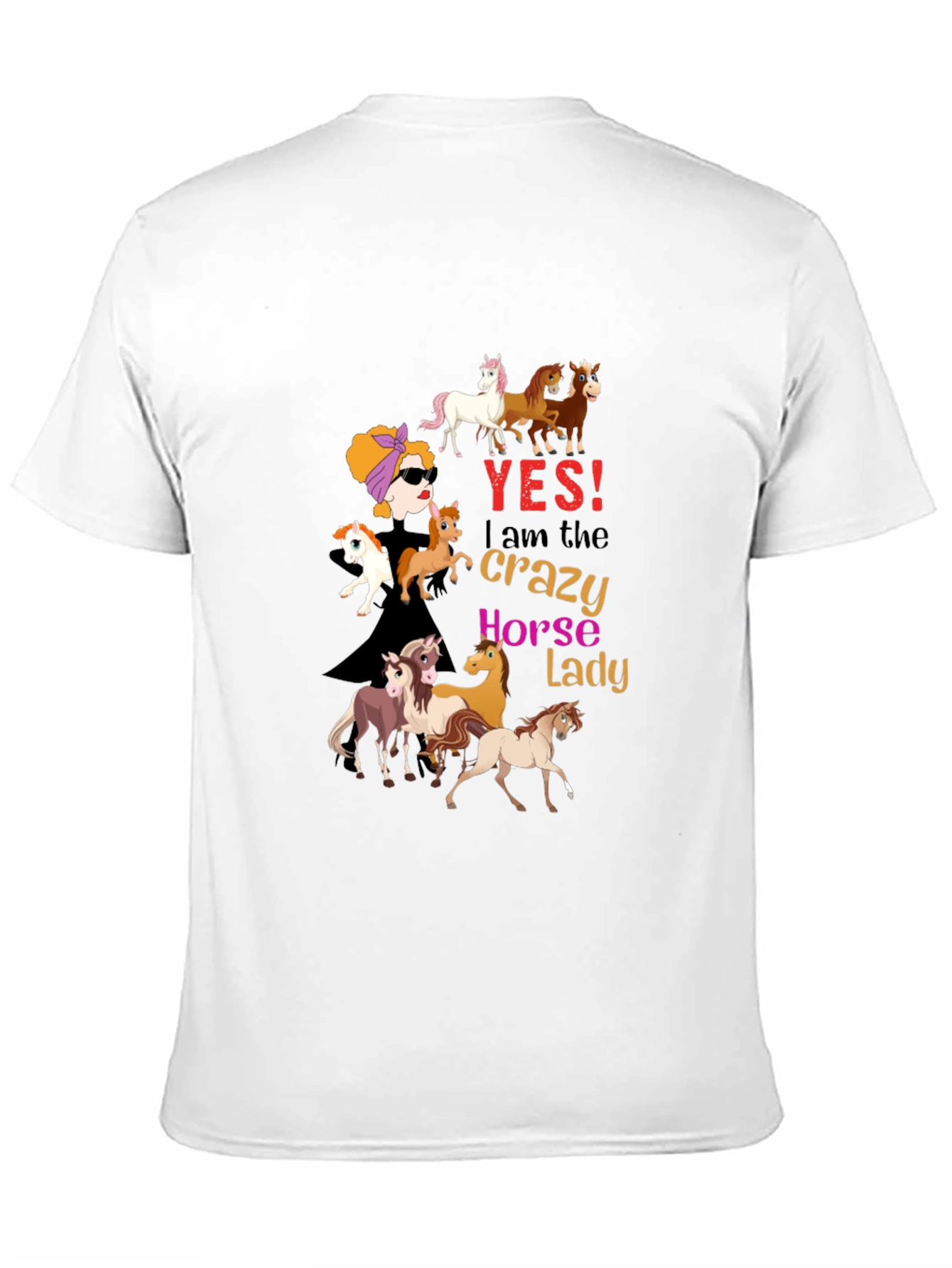 Crazy Horse Lady T-Shirt Novelty Tee