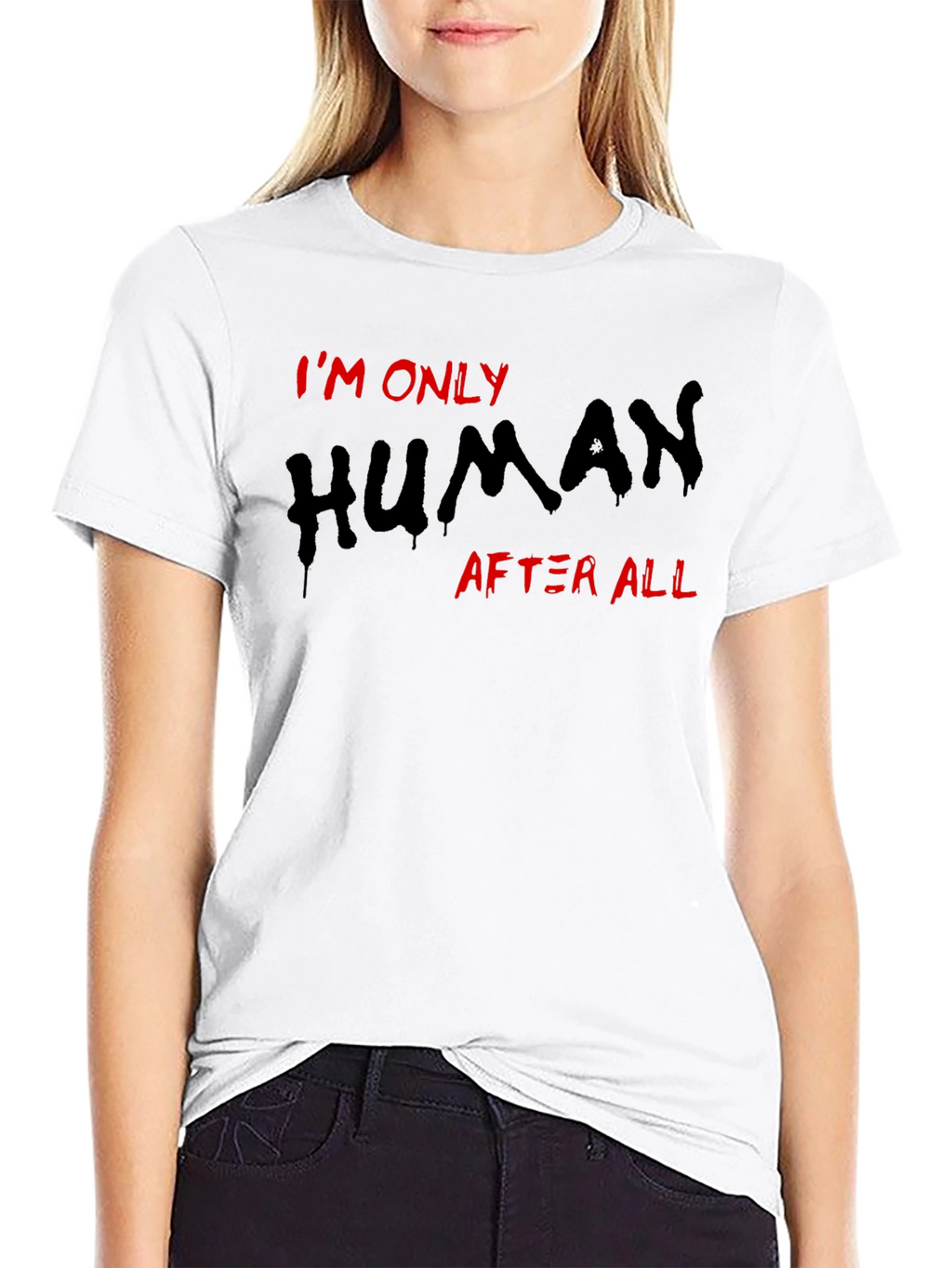 Im Only Human T-Shirt Black Tee