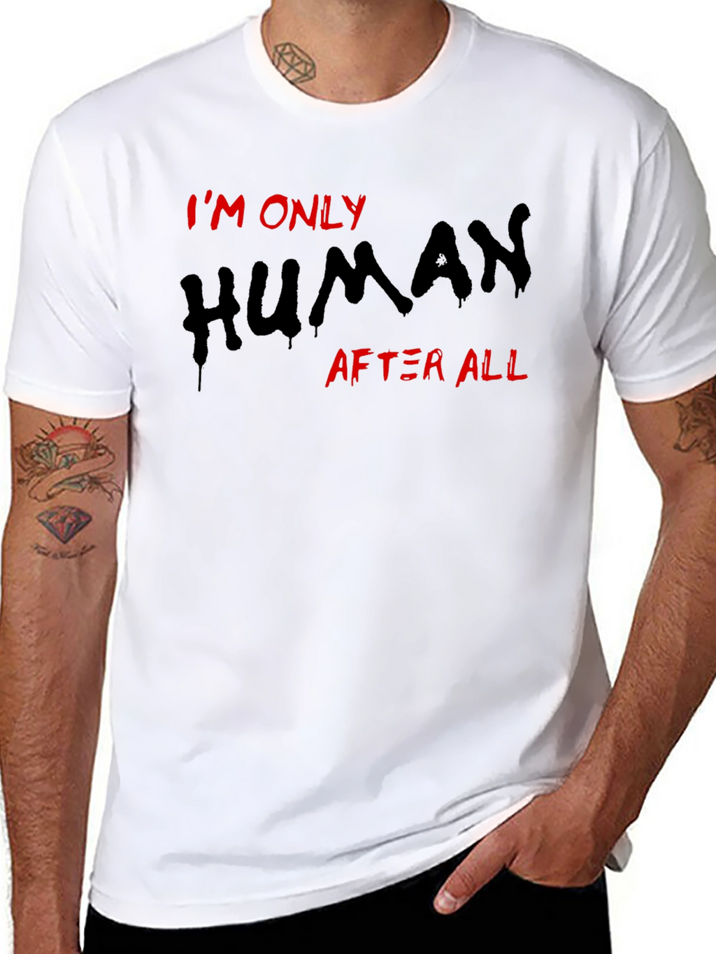 Im Only Human T-Shirt Black Tee