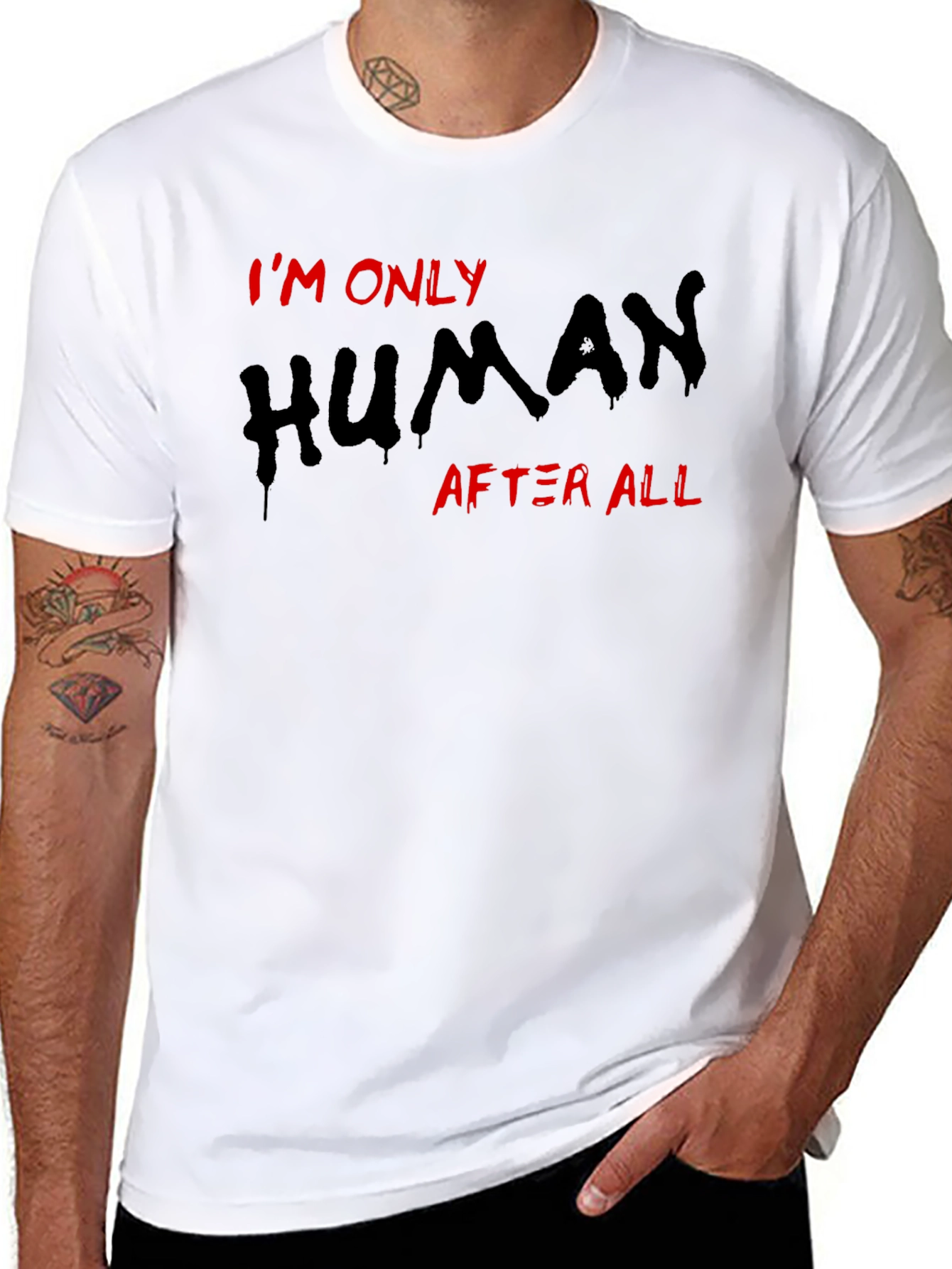 Im Only Human T-Shirt Black Tee