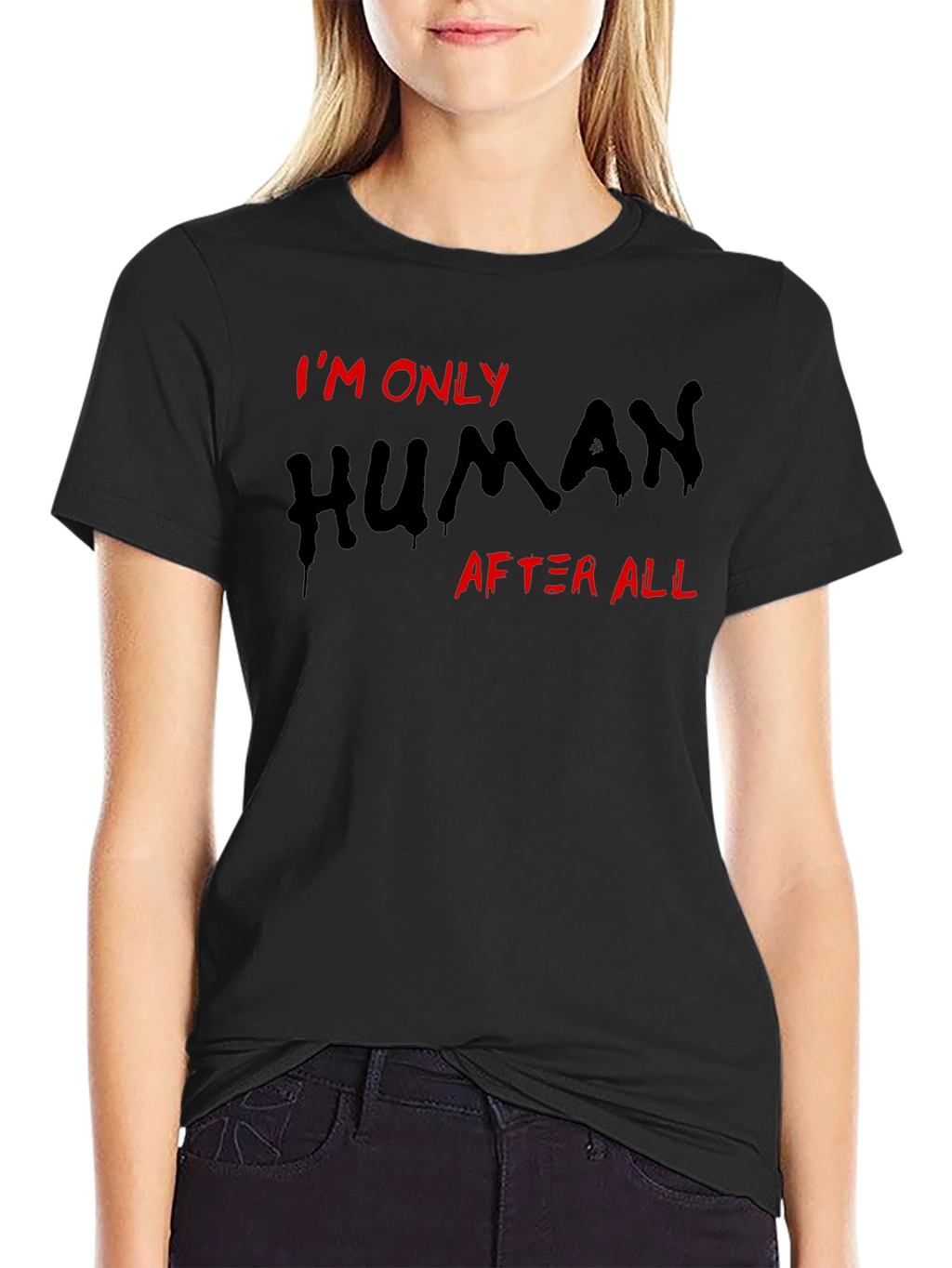 Im Only Human T-Shirt Black Tee