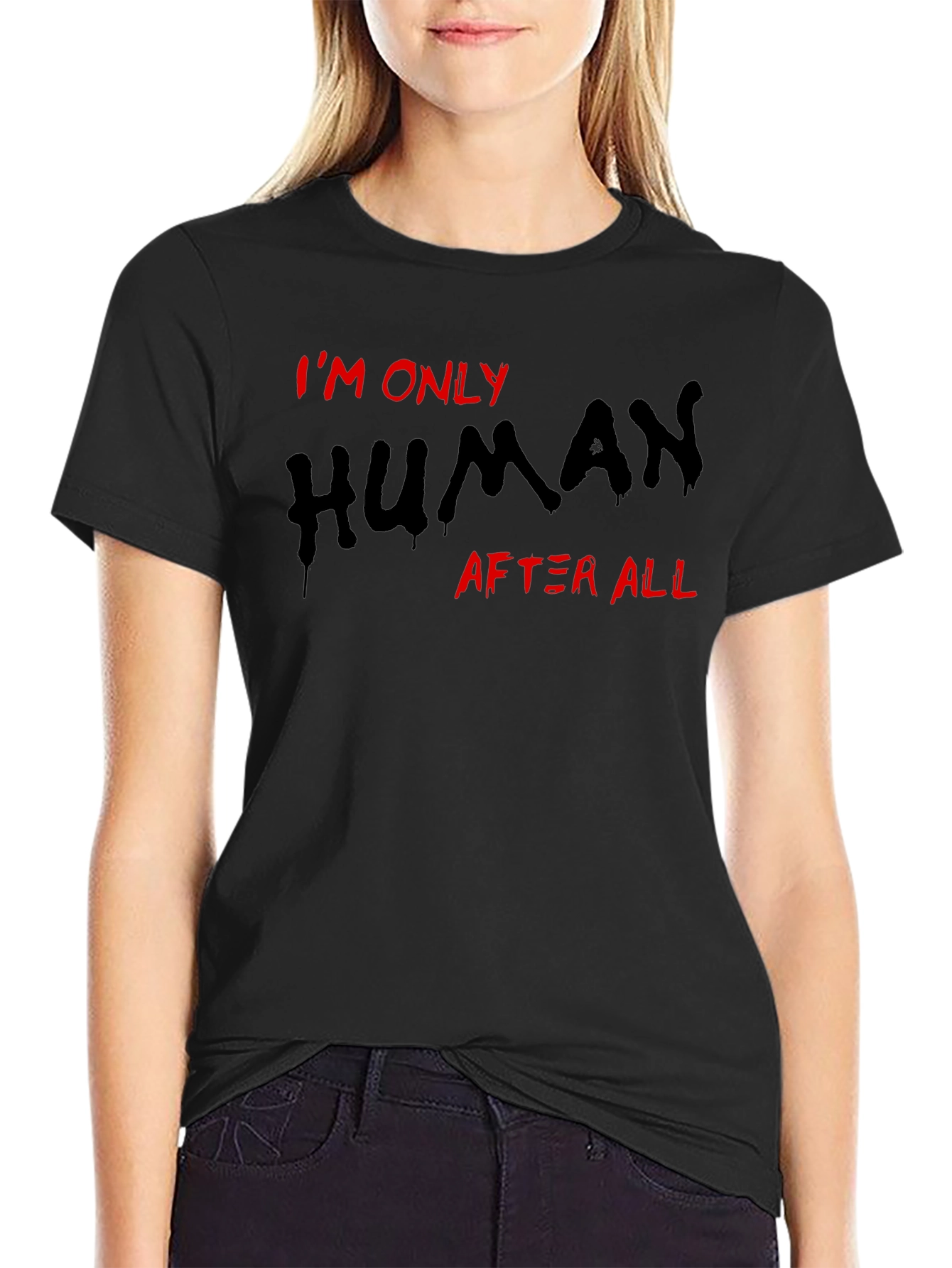 Im Only Human T-Shirt Black Tee