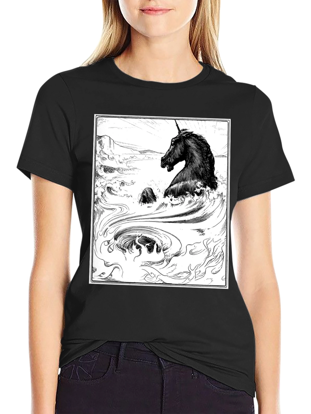 Unicorn Graphic T-Shirt - Black