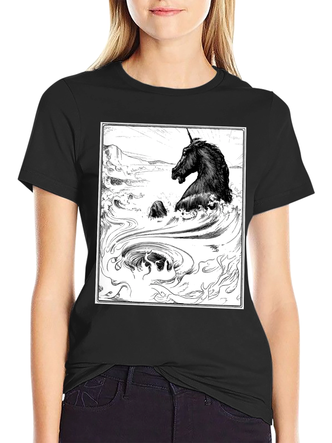 Unicorn Graphic T-Shirt - Black