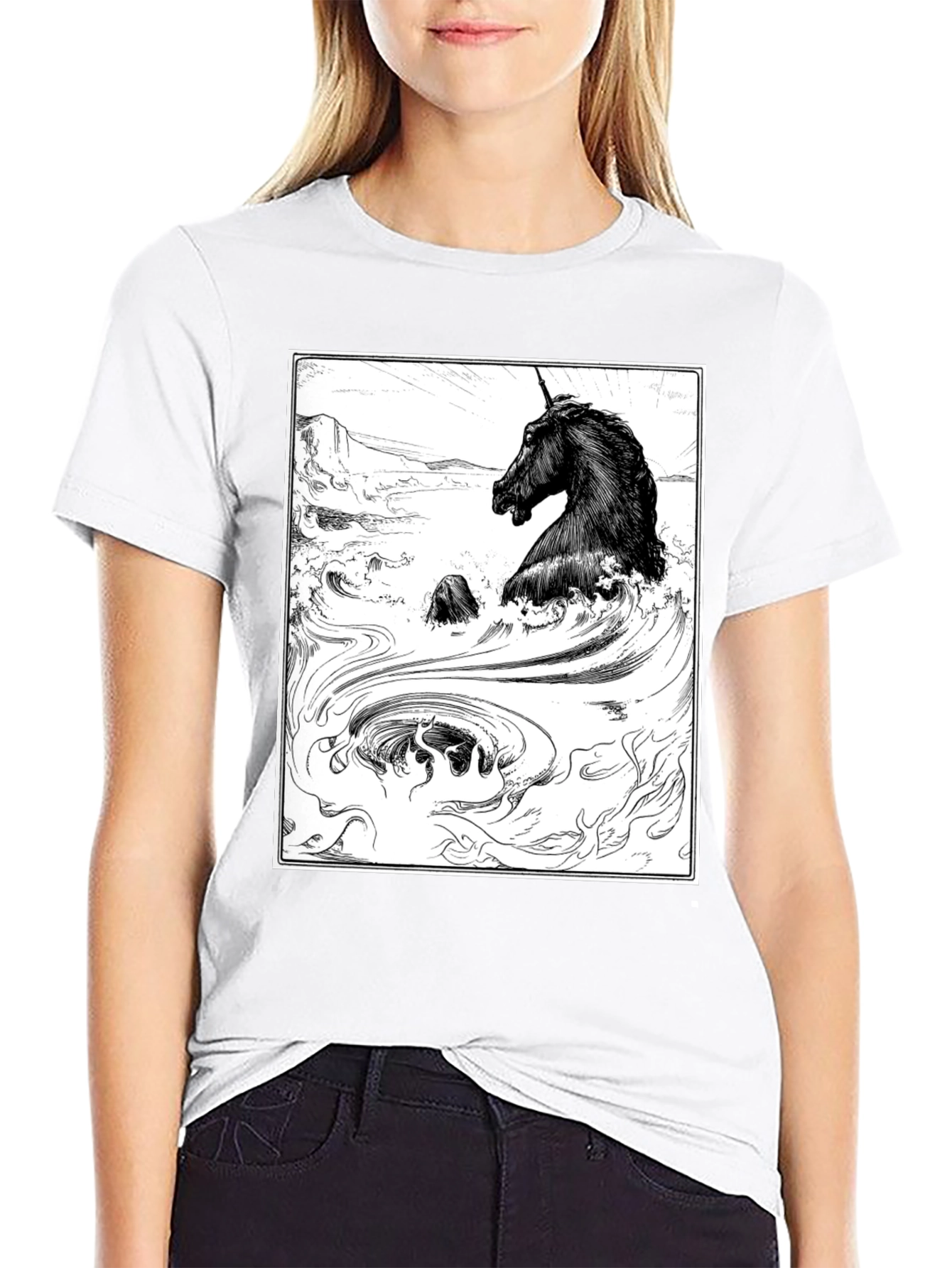 Unicorn Graphic T-Shirt - Black