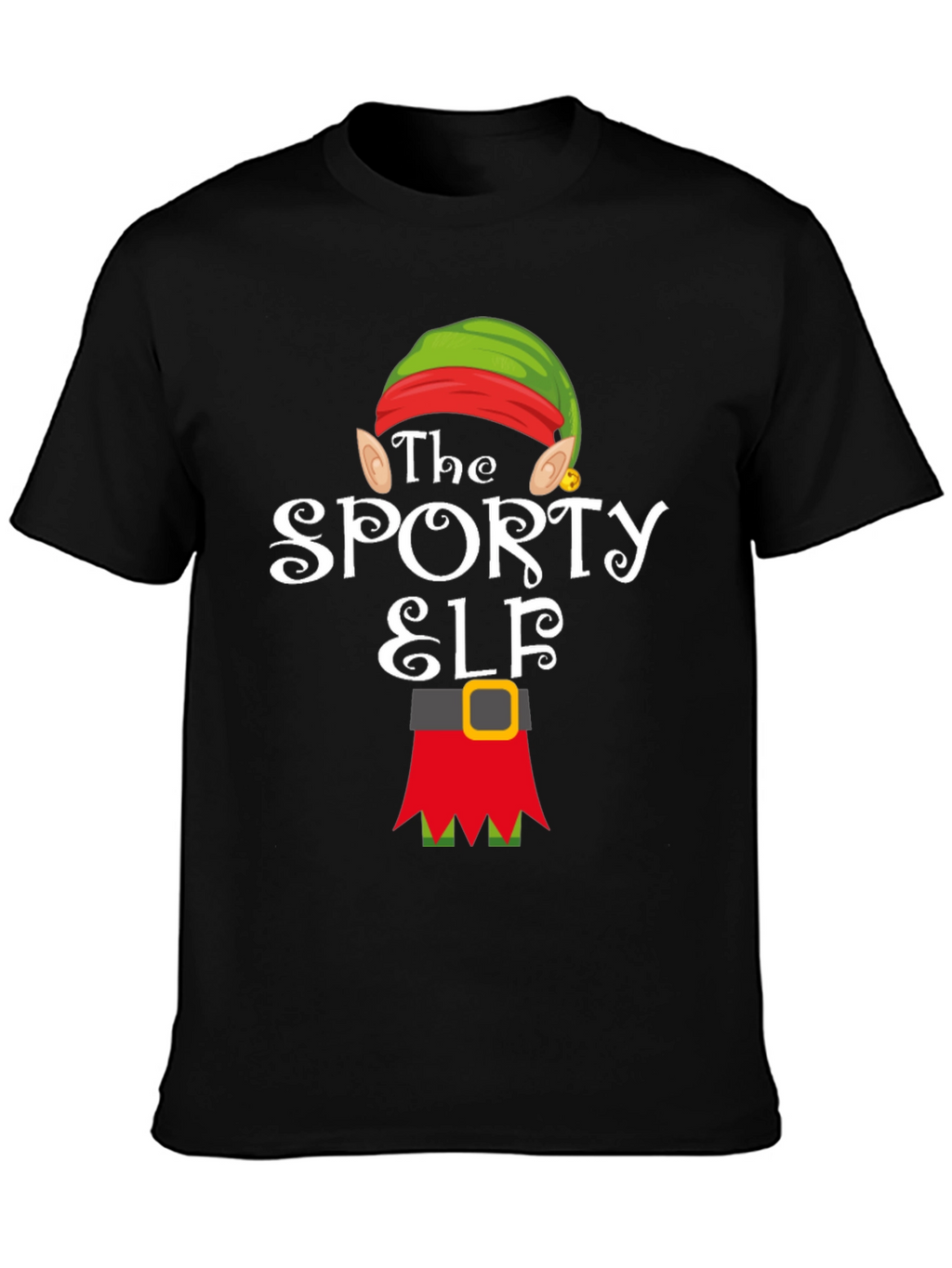 Sporty Elf Graphic T-Shirt - Christmas Holiday Tee
