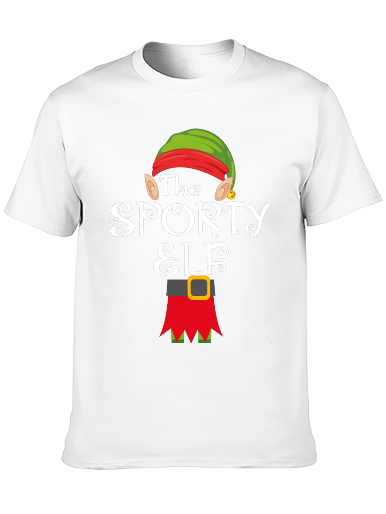 Sporty Elf Graphic T-Shirt - Christmas Holiday Tee