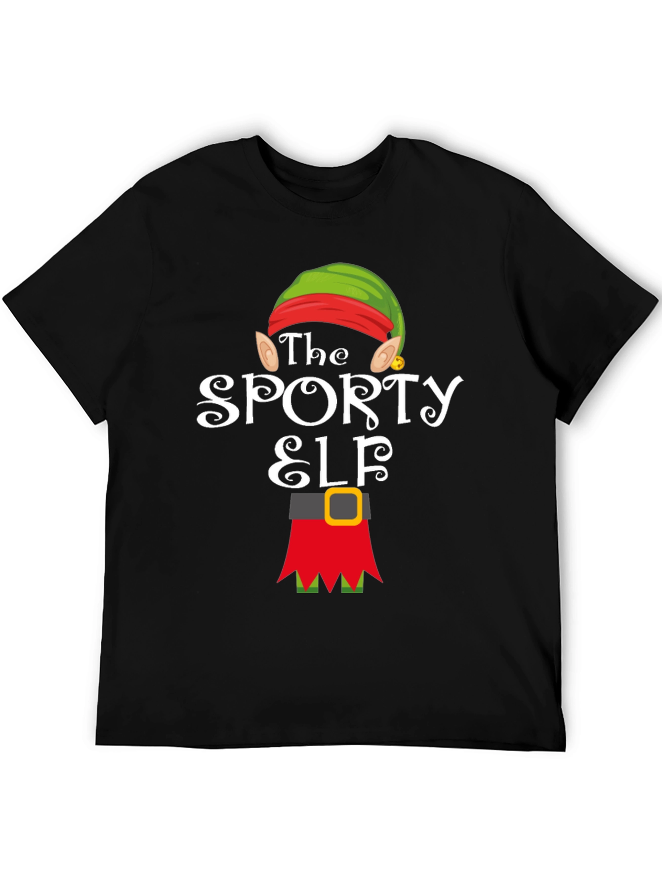 Sporty Elf Graphic T-Shirt - Christmas Holiday Tee
