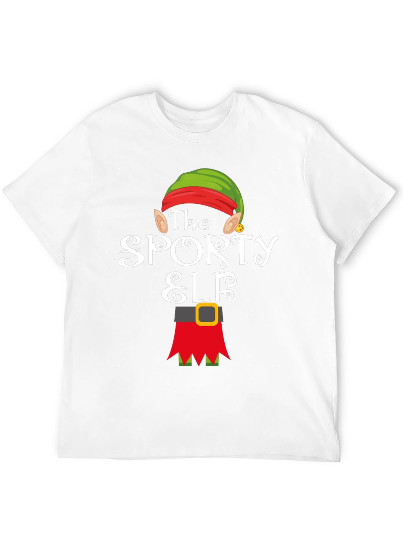 Sporty Elf Graphic T-Shirt - Christmas Holiday Tee