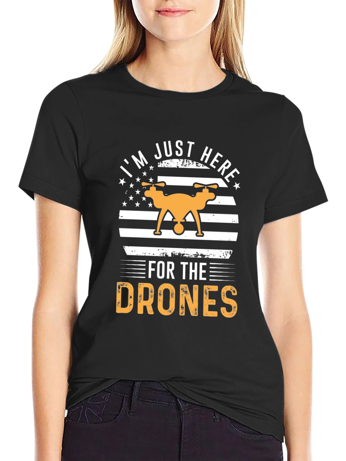 Drone Enthusiast T-Shirt - Im Just Here for the Drones