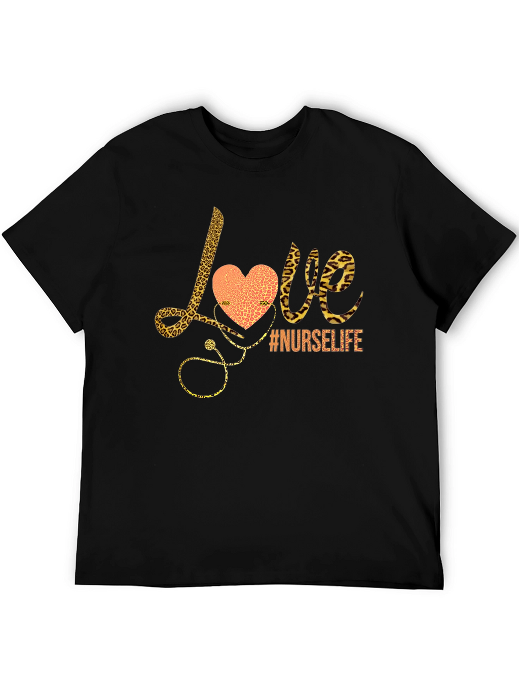 Nurse Life Love Leopard Print Graphic Tee