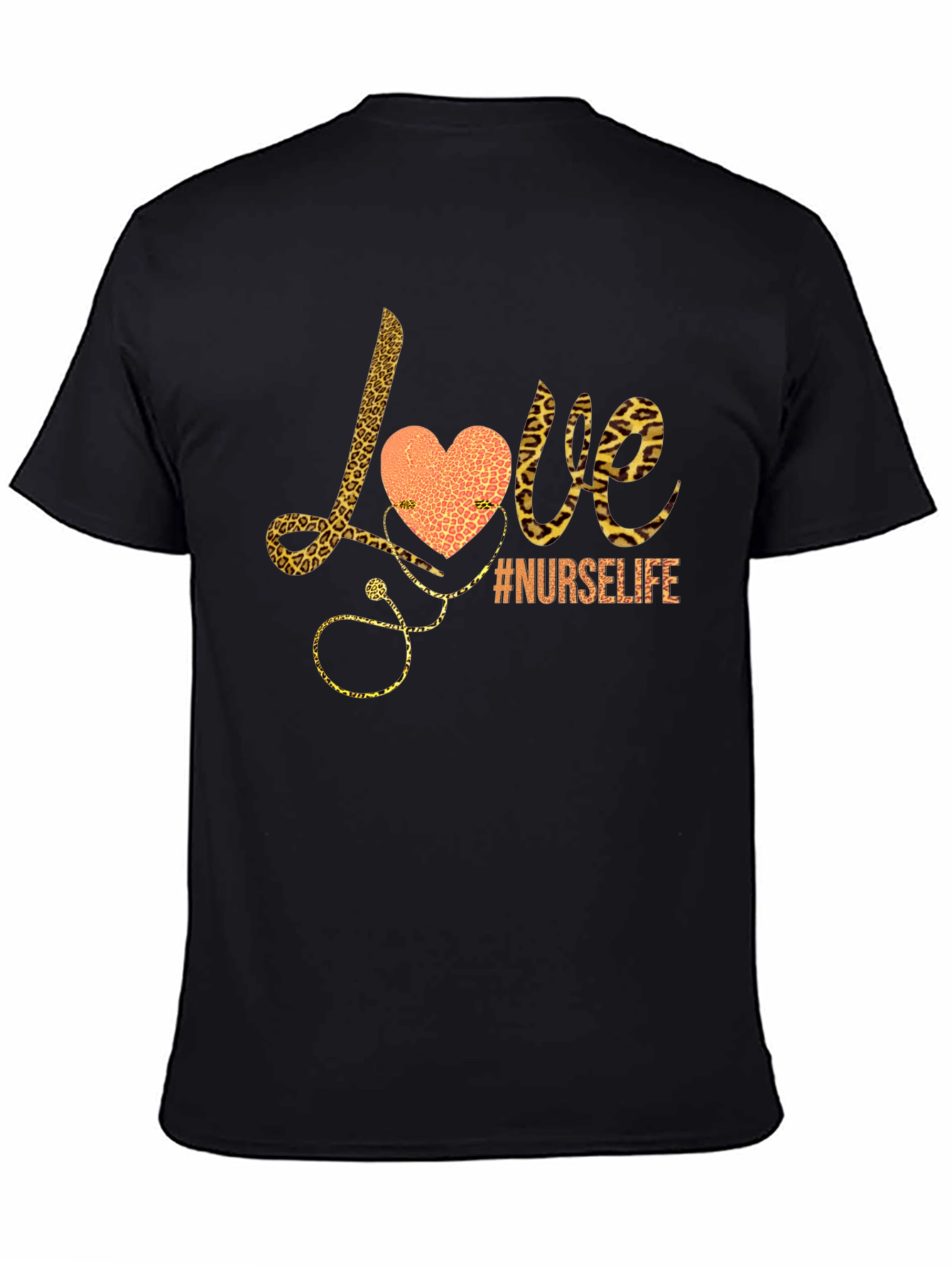 Nurse Life Love Leopard Print Graphic Tee