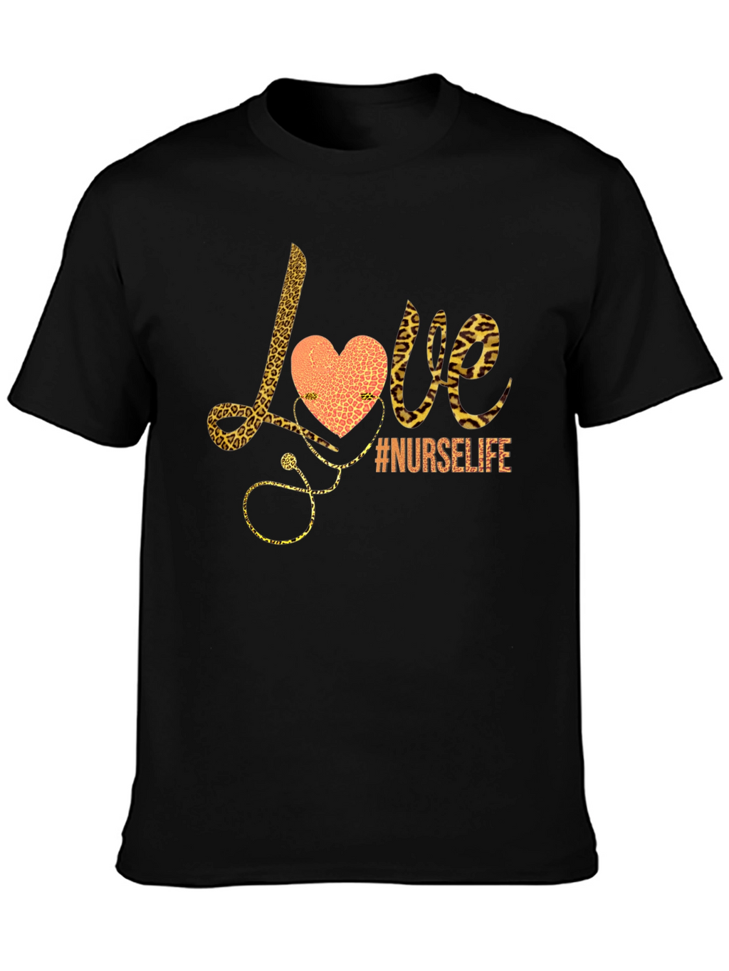 Nurse Life Love Leopard Print Graphic Tee